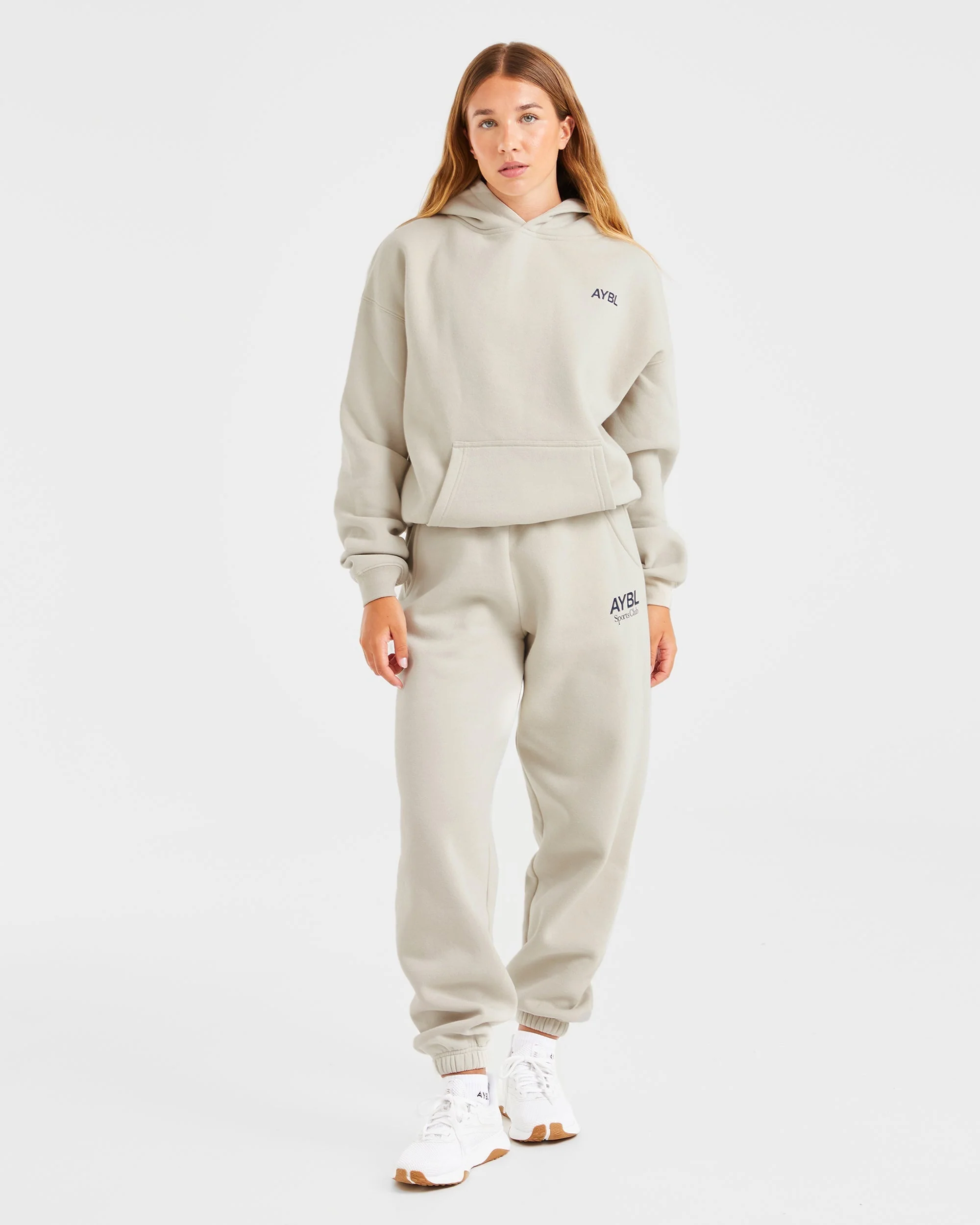 AYBL Sports Club Oversized Joggers - Sand/Navy - Image 3