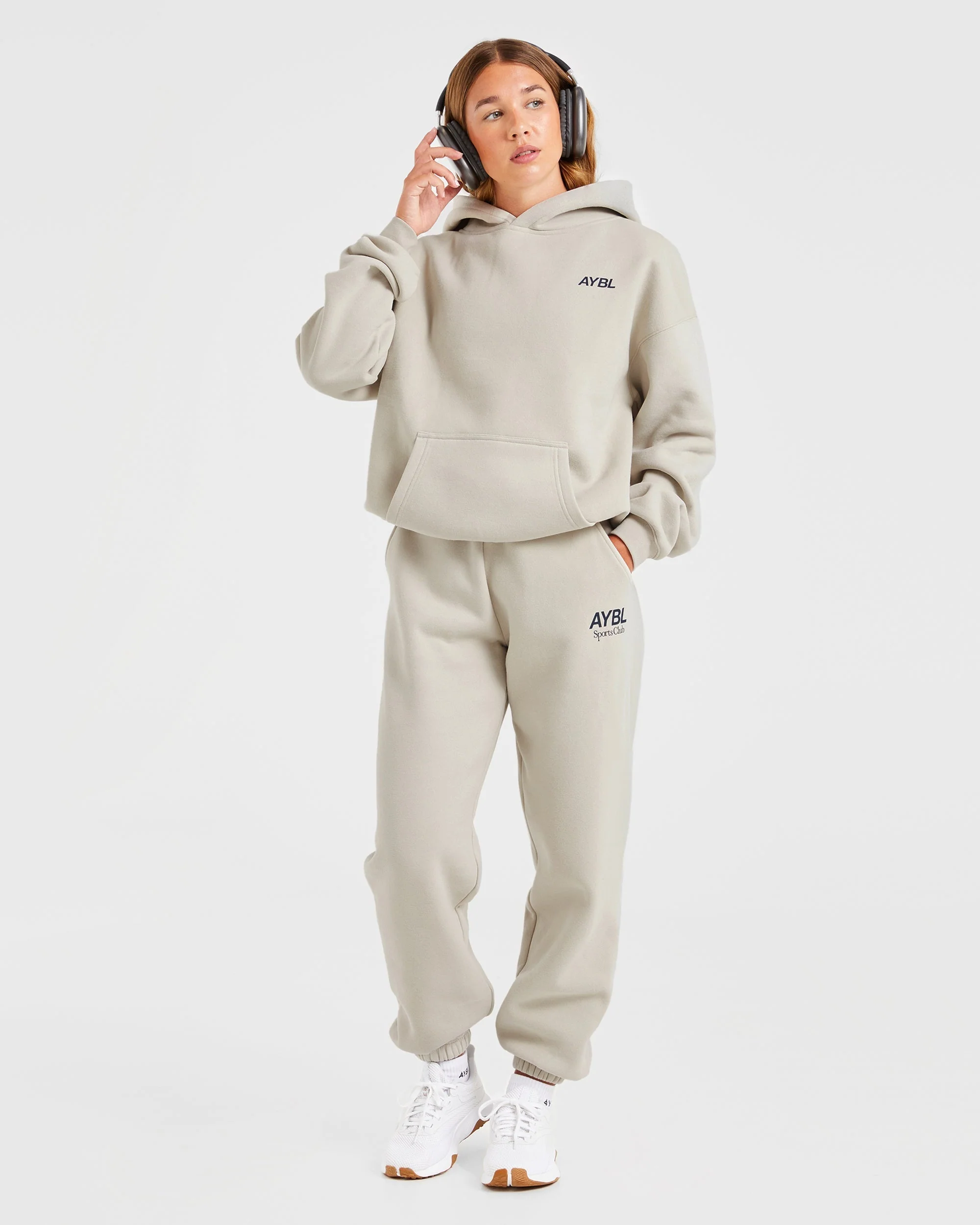 AYBL Sports Club Oversized Joggers - Sand/Navy - Image 7