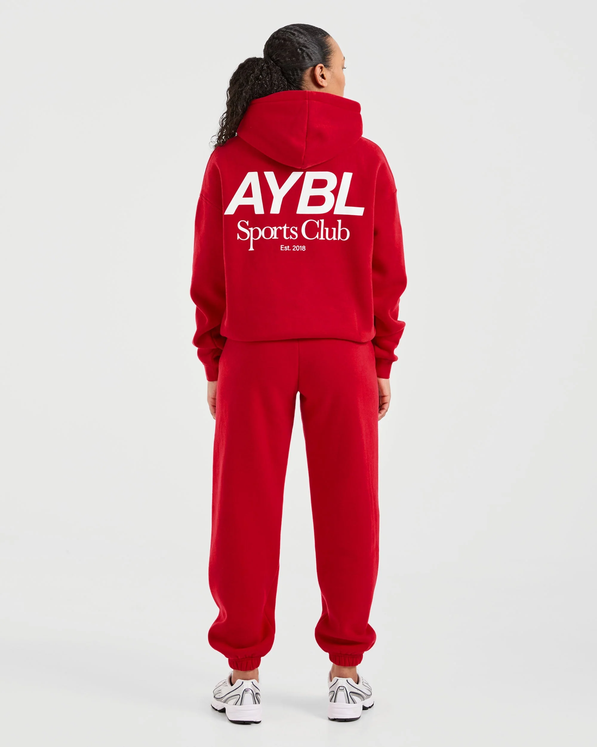 AYBL Sports Club Oversized Joggers - True Red - Image 4