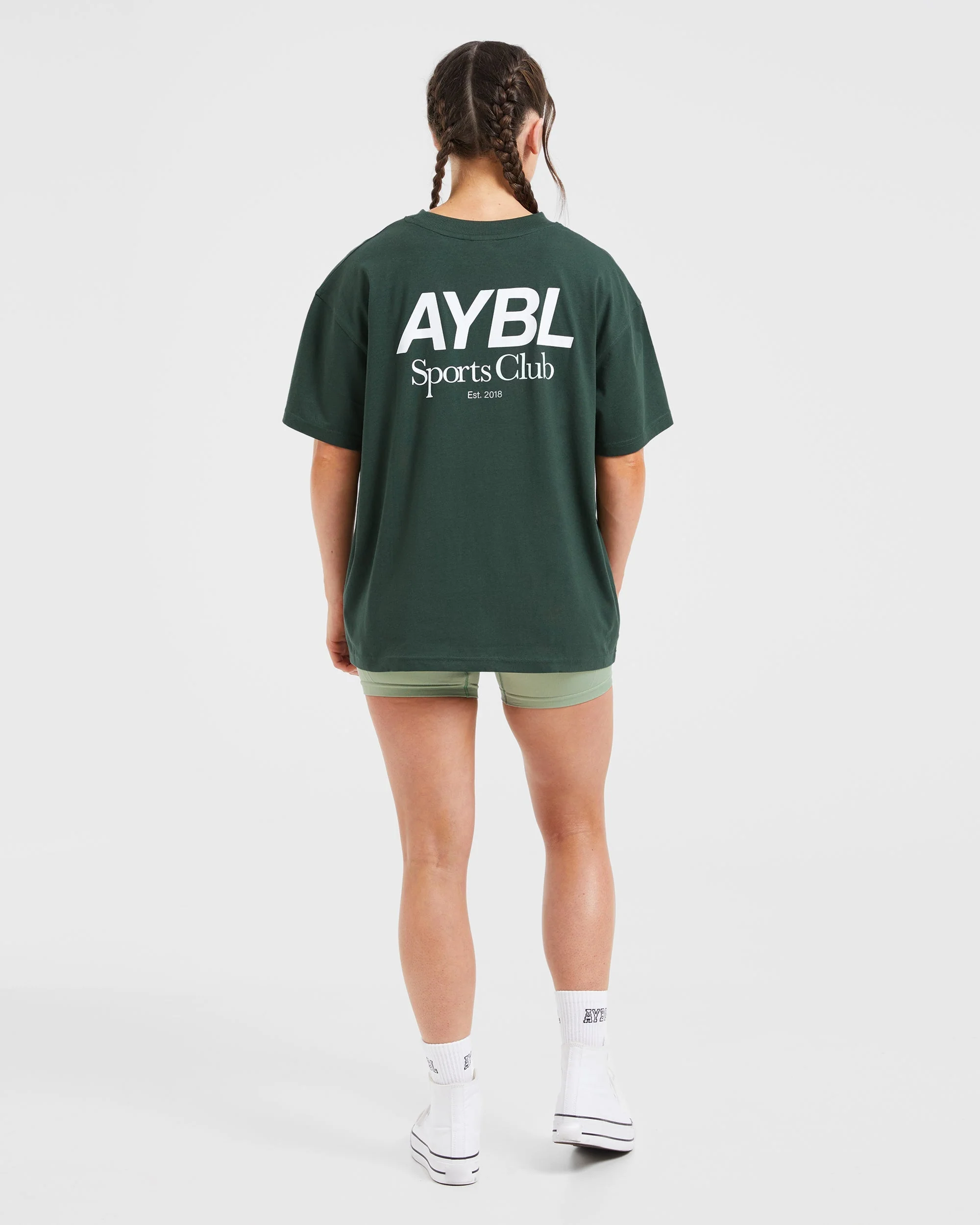 AYBL Sports Club Oversized T Shirt - Forest Green - Image 4