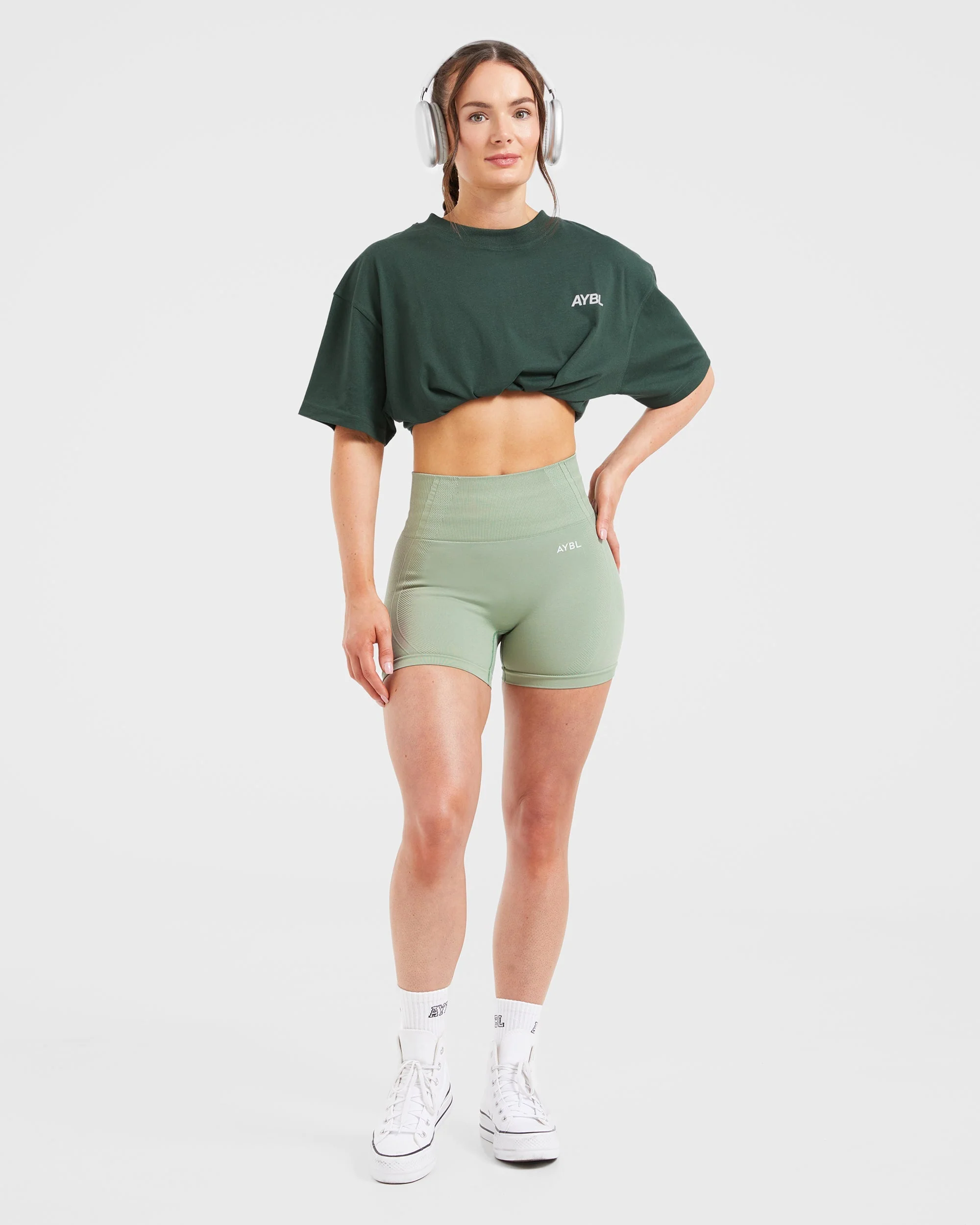 AYBL Sports Club Oversized T Shirt - Forest Green - Image 7