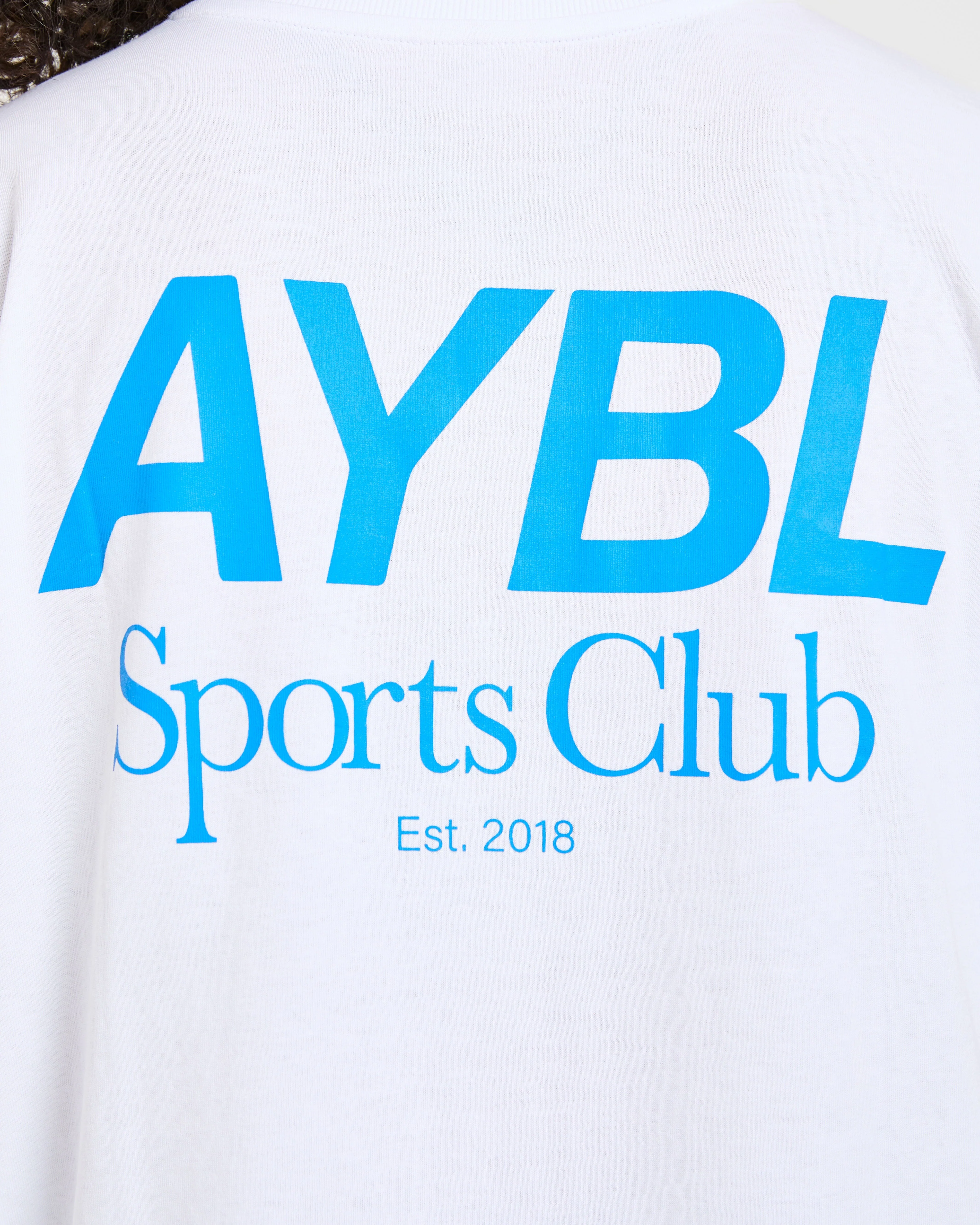 AYBL Sports Club Oversized T Shirt - White/Cobalt - Image 6