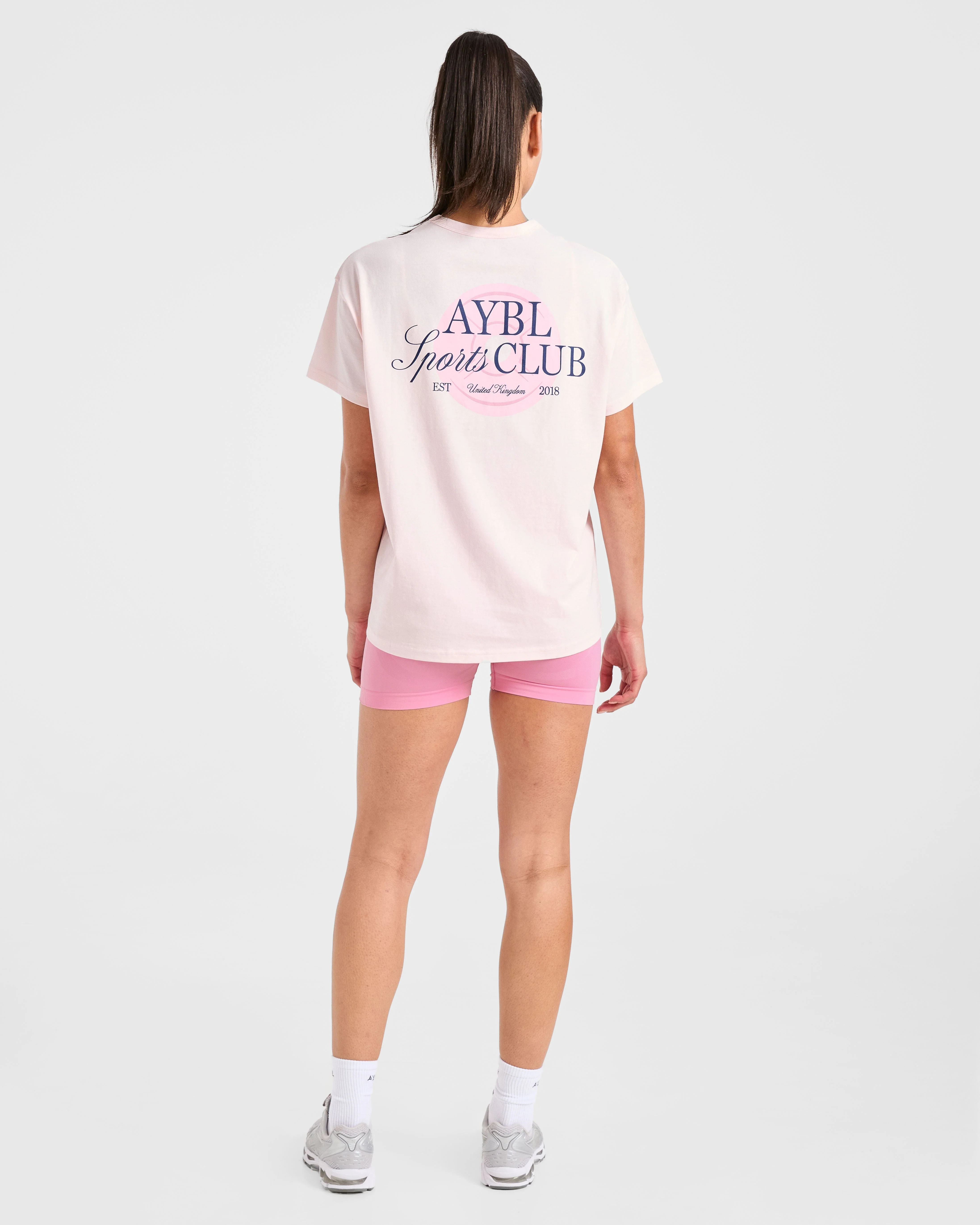 AYBL Sports Club Script Oversized T Shirt - Pink - Image 4