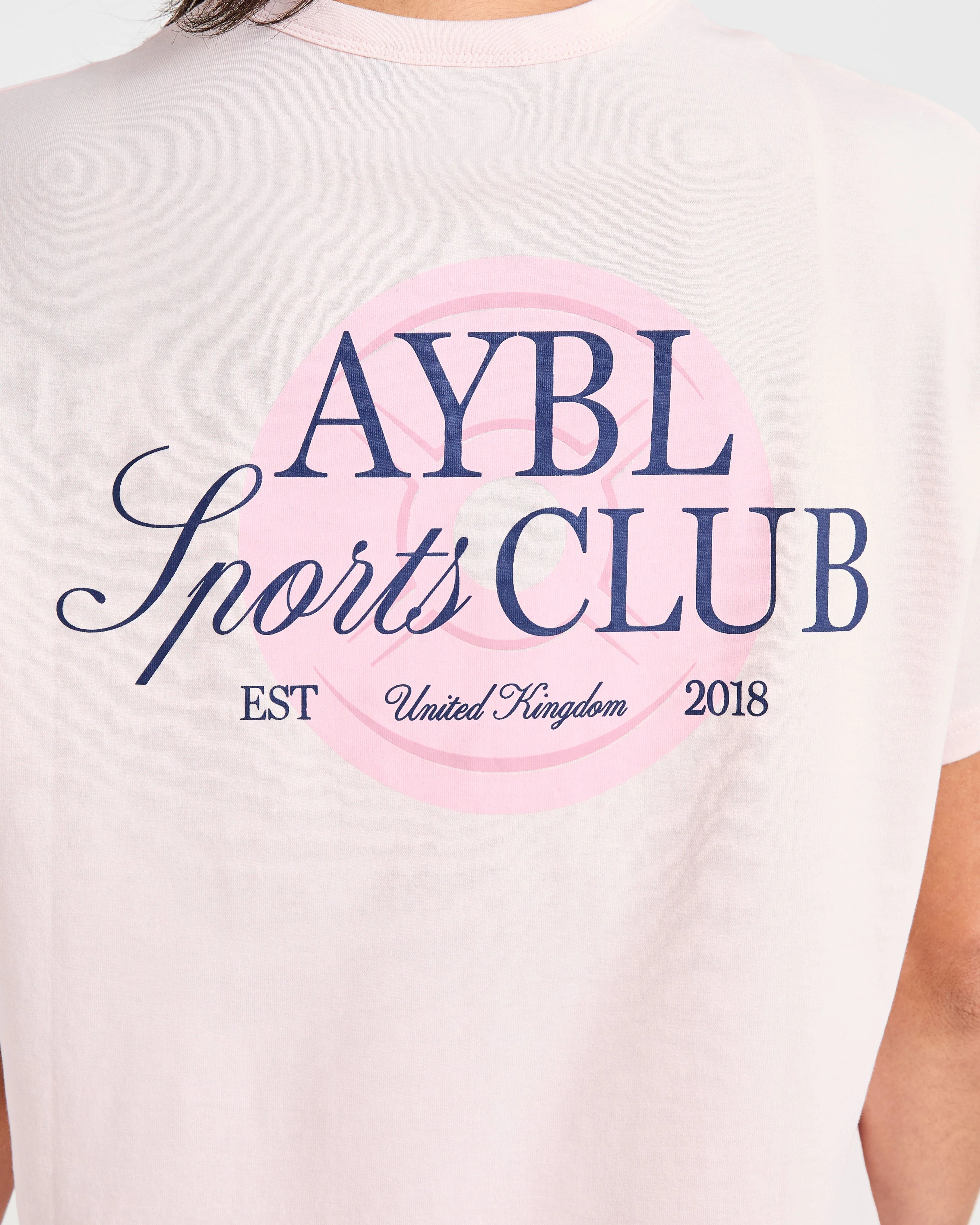 AYBL Sports Club Script Oversized T Shirt - Pink - Image 5