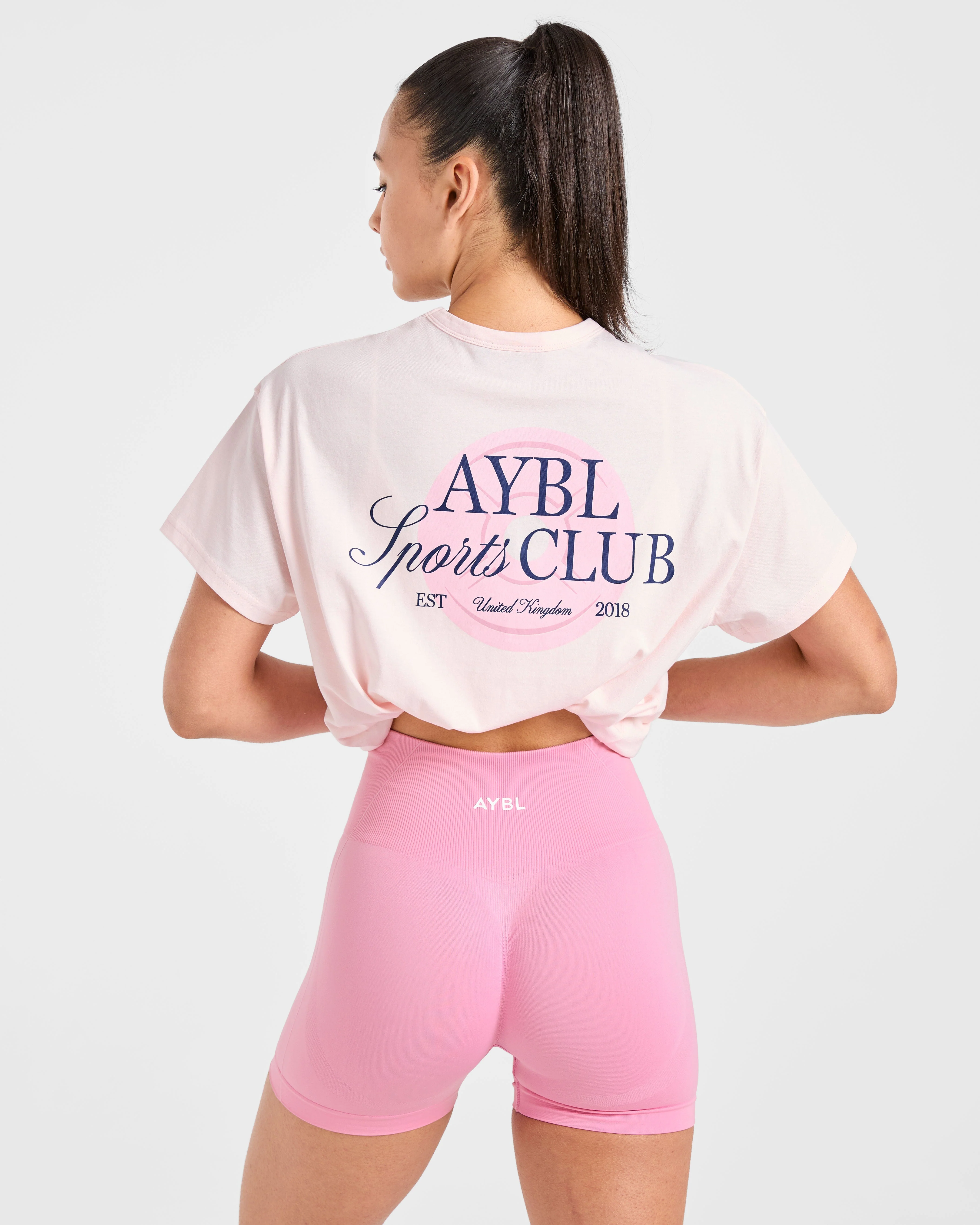 AYBL Sports Club Script Oversized T Shirt - Pink - Image 8