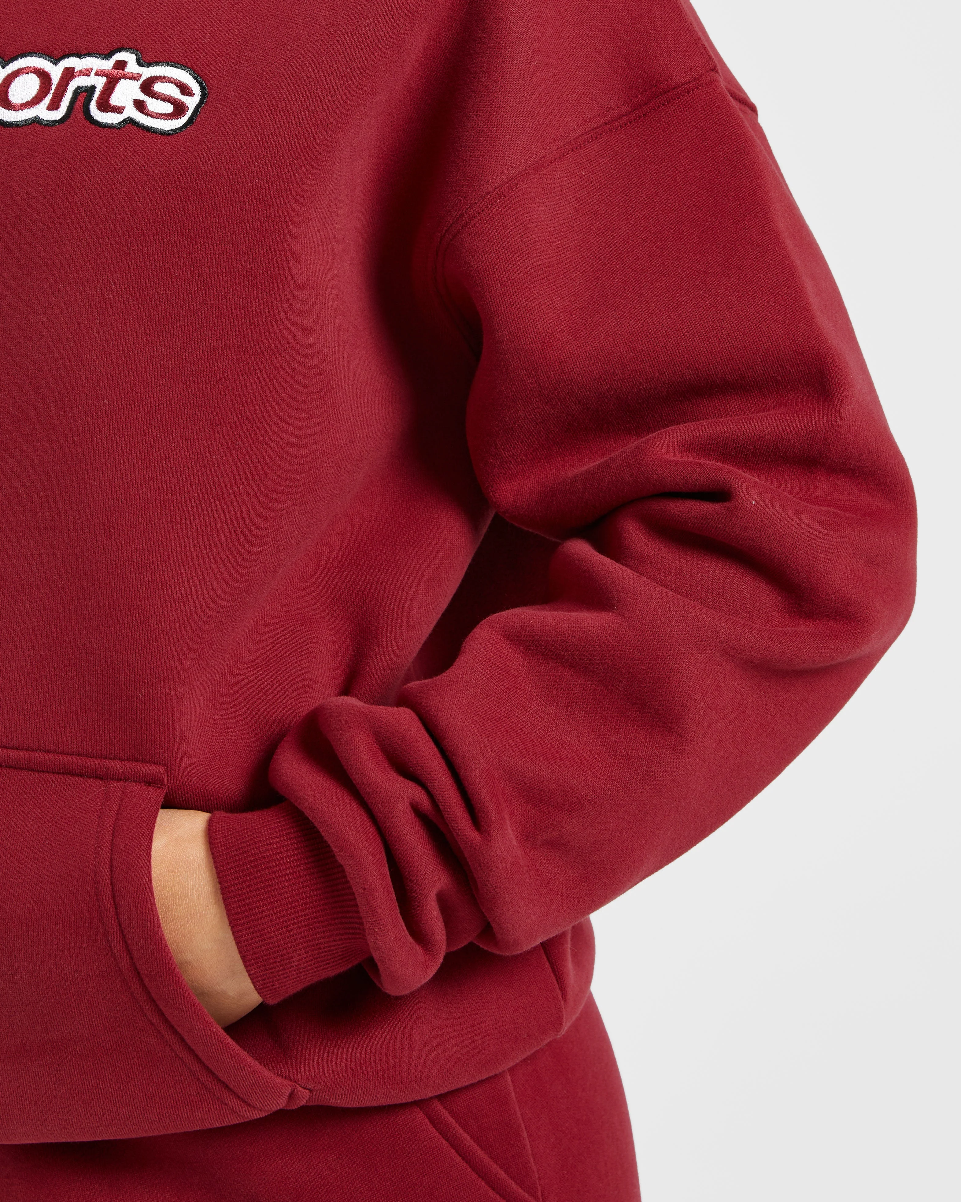 AYBL Sports Outline Oversized Hoodie - Burgundy - Image 6