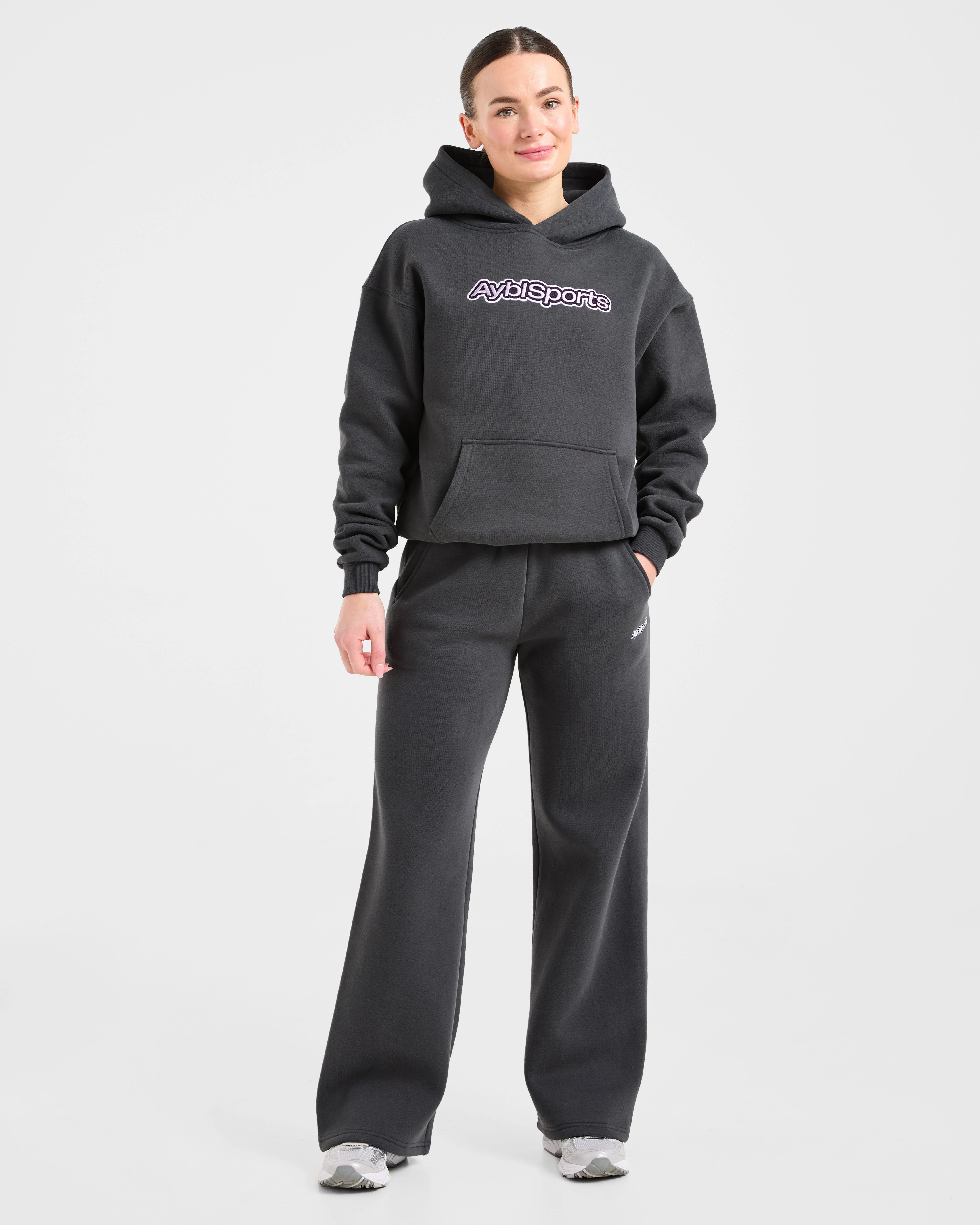 AYBL Sports Outline Oversized Hoodie - Charcoal - Image 3