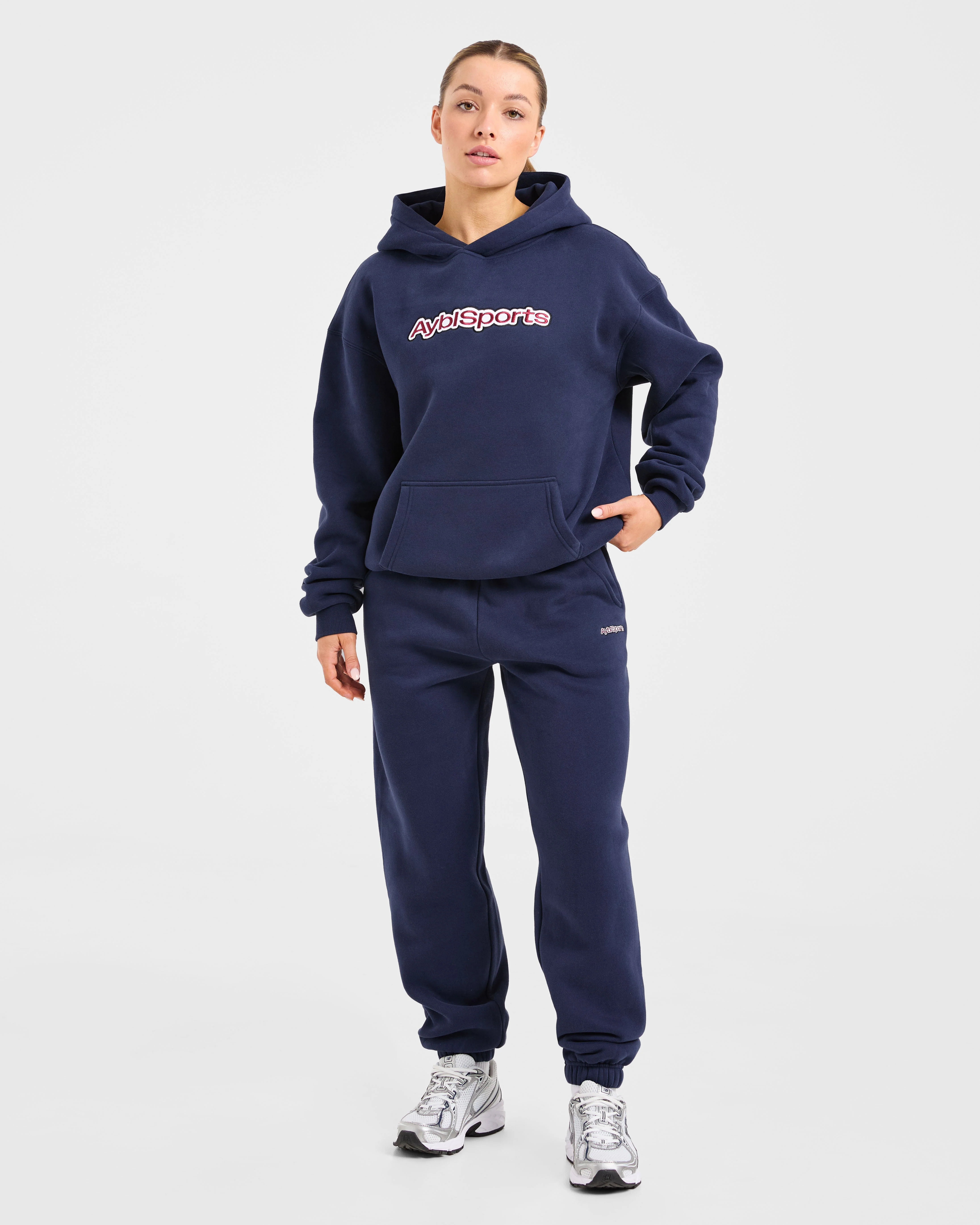 AYBL Sports Outline Oversized Hoodie - Navy - Image 3