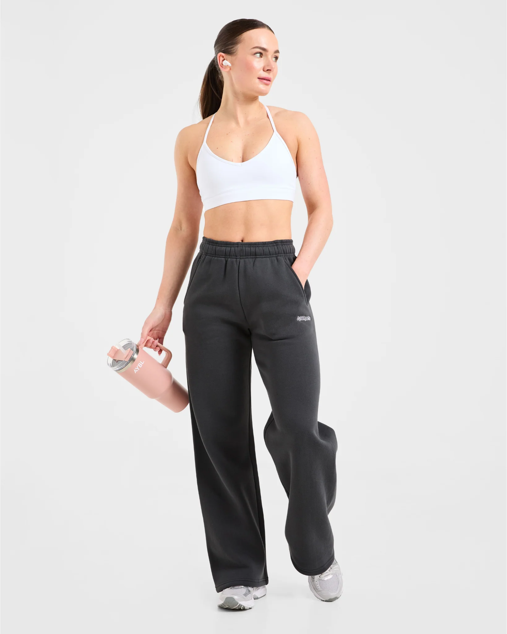 AYBL Sports Outline Oversized Straight Leg Joggers - Charcoal - Image 8