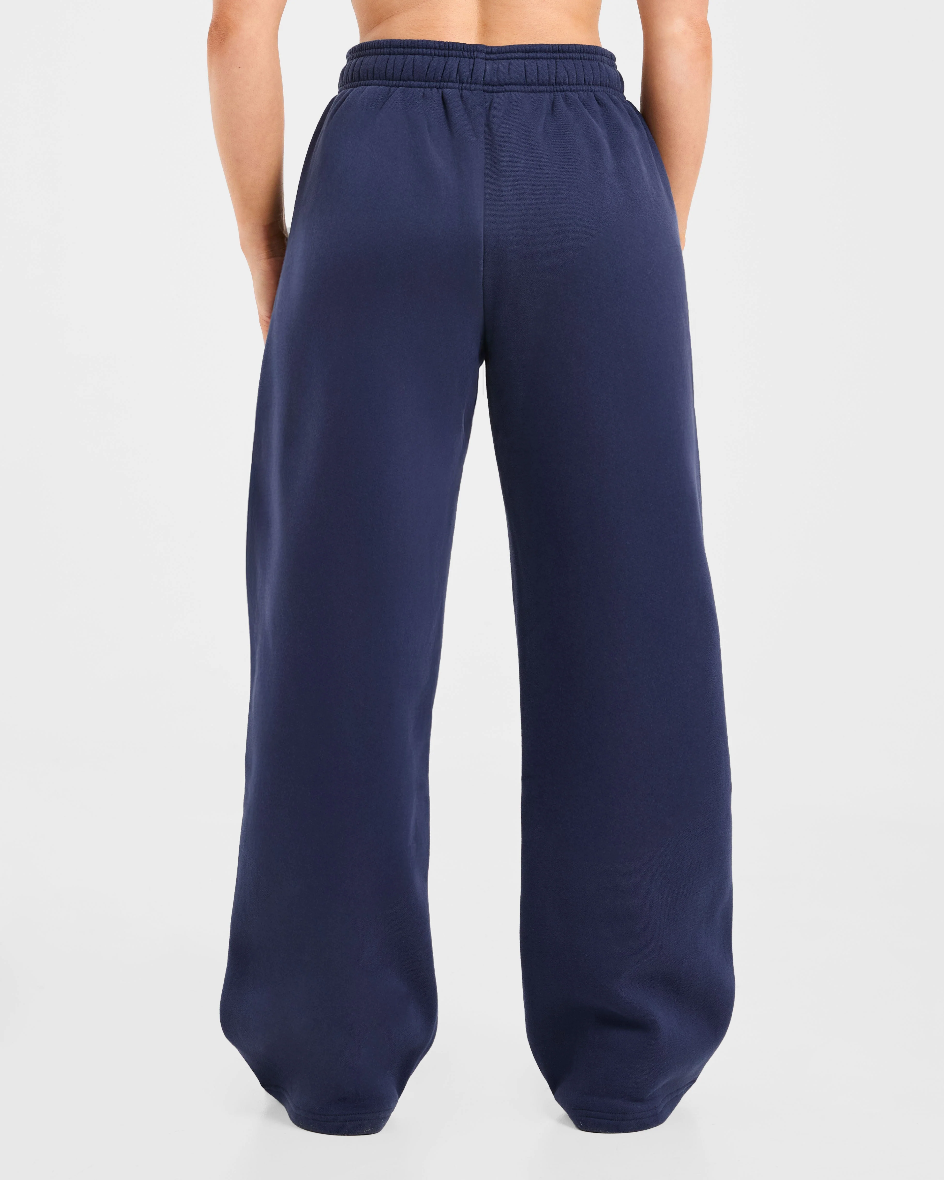 AYBL Sports Outline Oversized Straight Leg Joggers - Navy - Image 2