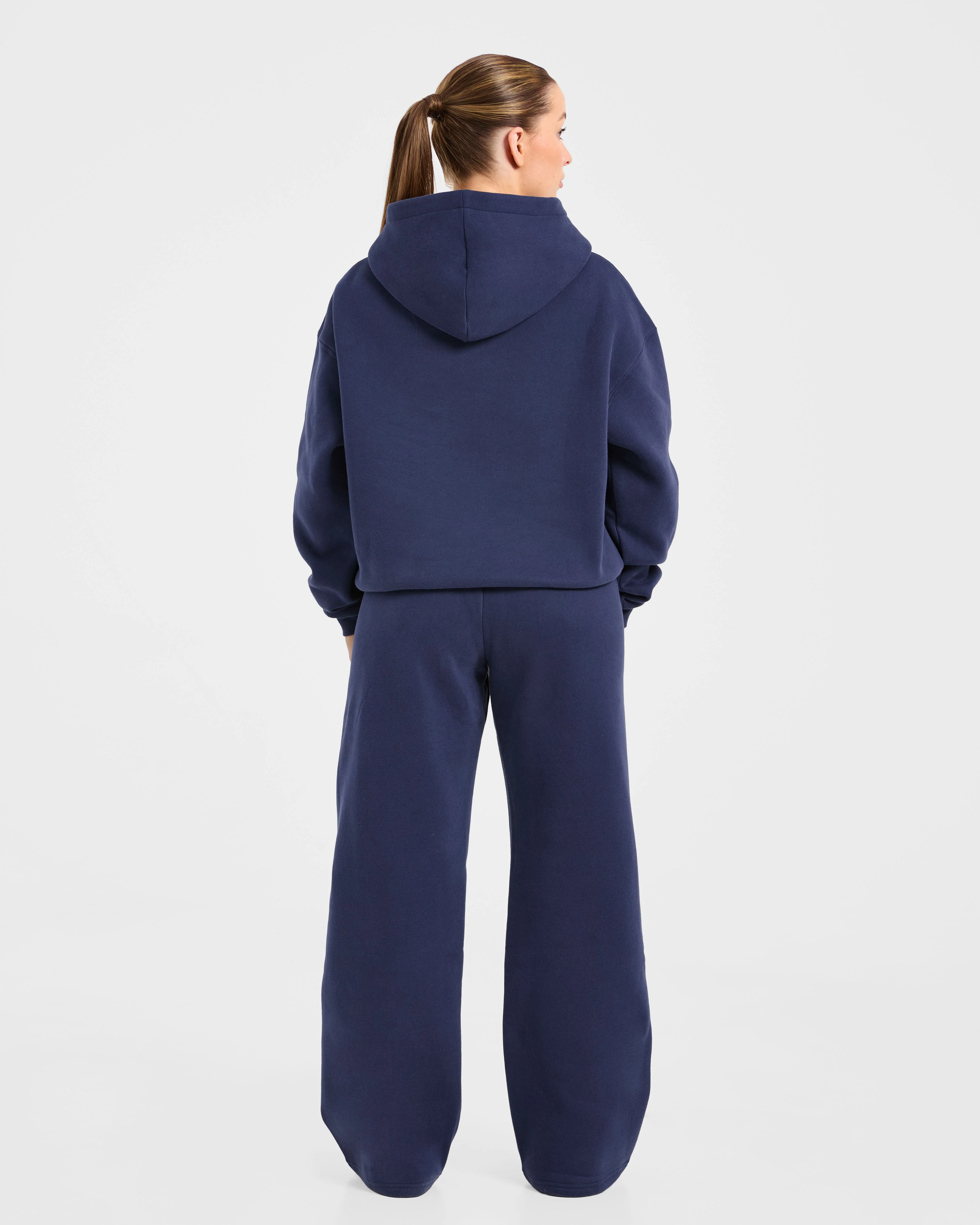 AYBL Sports Outline Oversized Straight Leg Joggers - Navy - Image 4