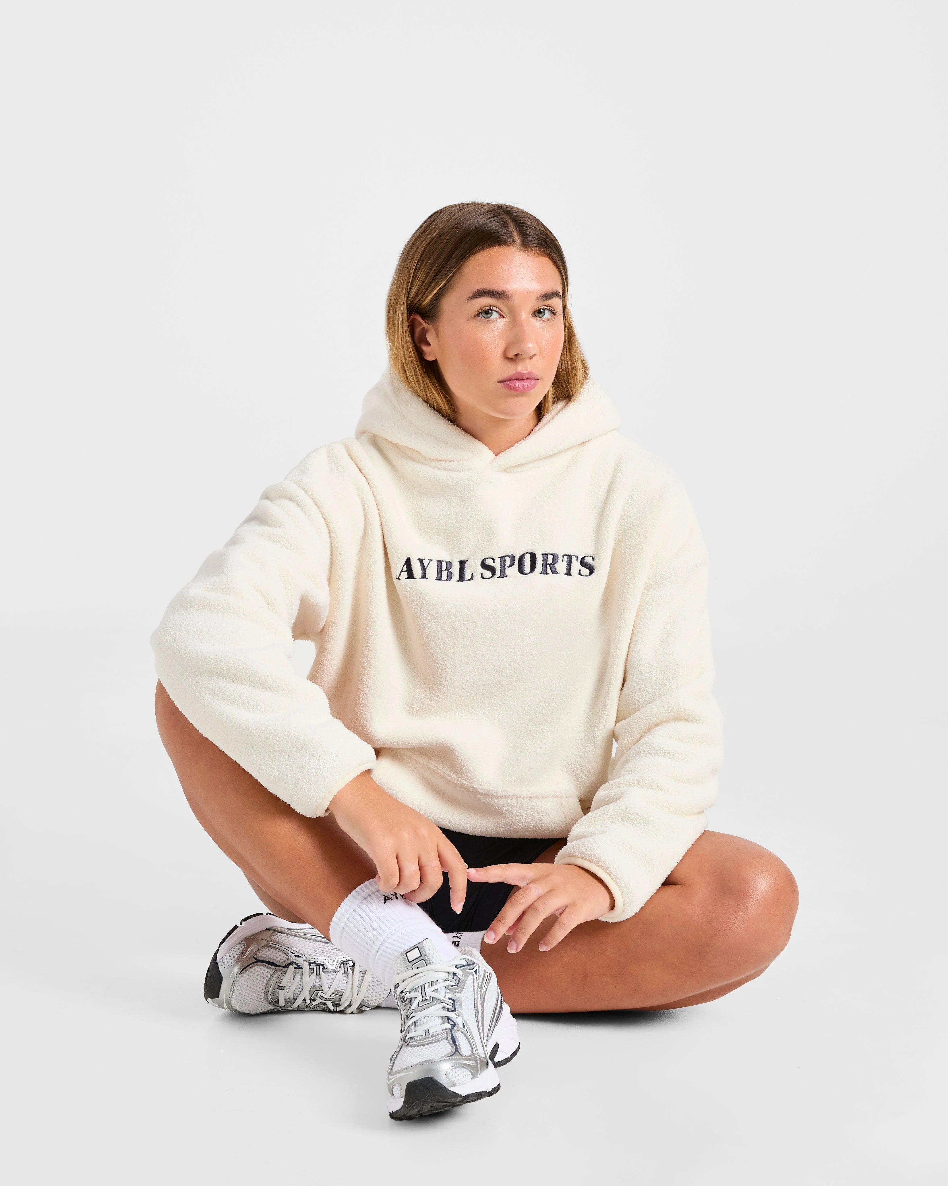 AYBL Sports Oversized Fleece Hoodie - Cream - Image 8