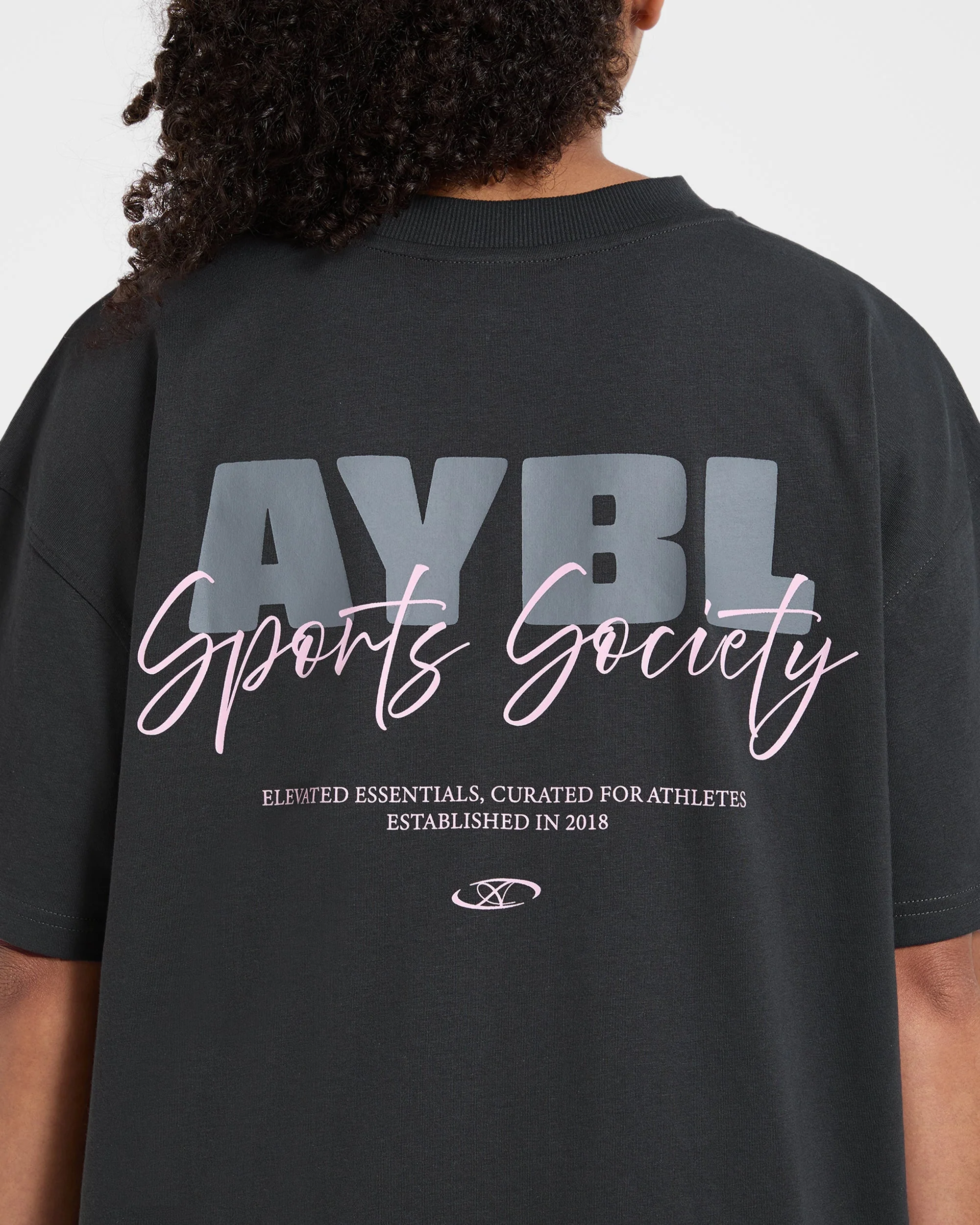 AYBL Sports Society Oversized T Shirt - Charcoal - Image 6