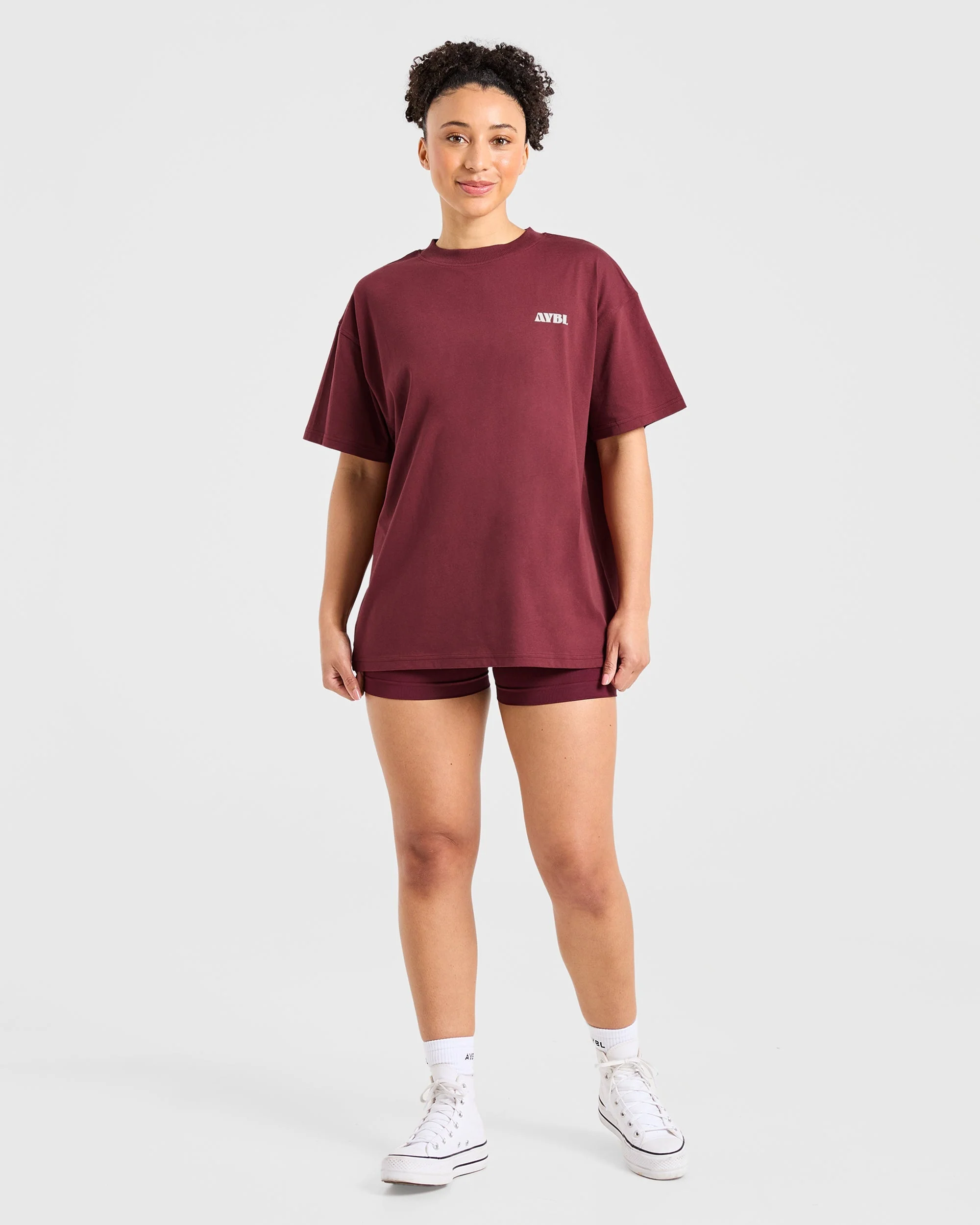AYBL Sports Studio Oversized T Shirt - Burgundy - Image 4