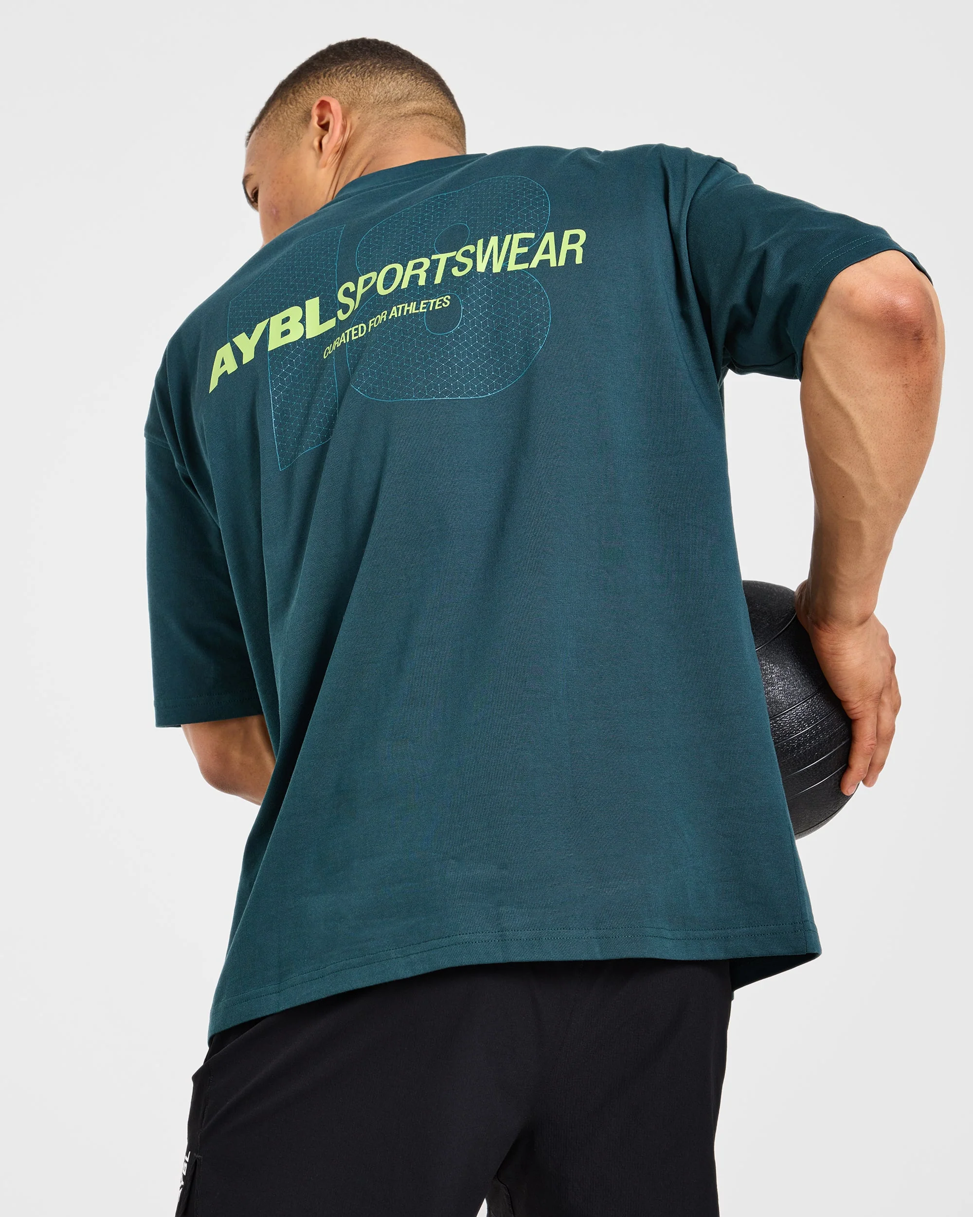 AYBL Sportswear 18 Oversized T Shirt - Teal Green - Image 7