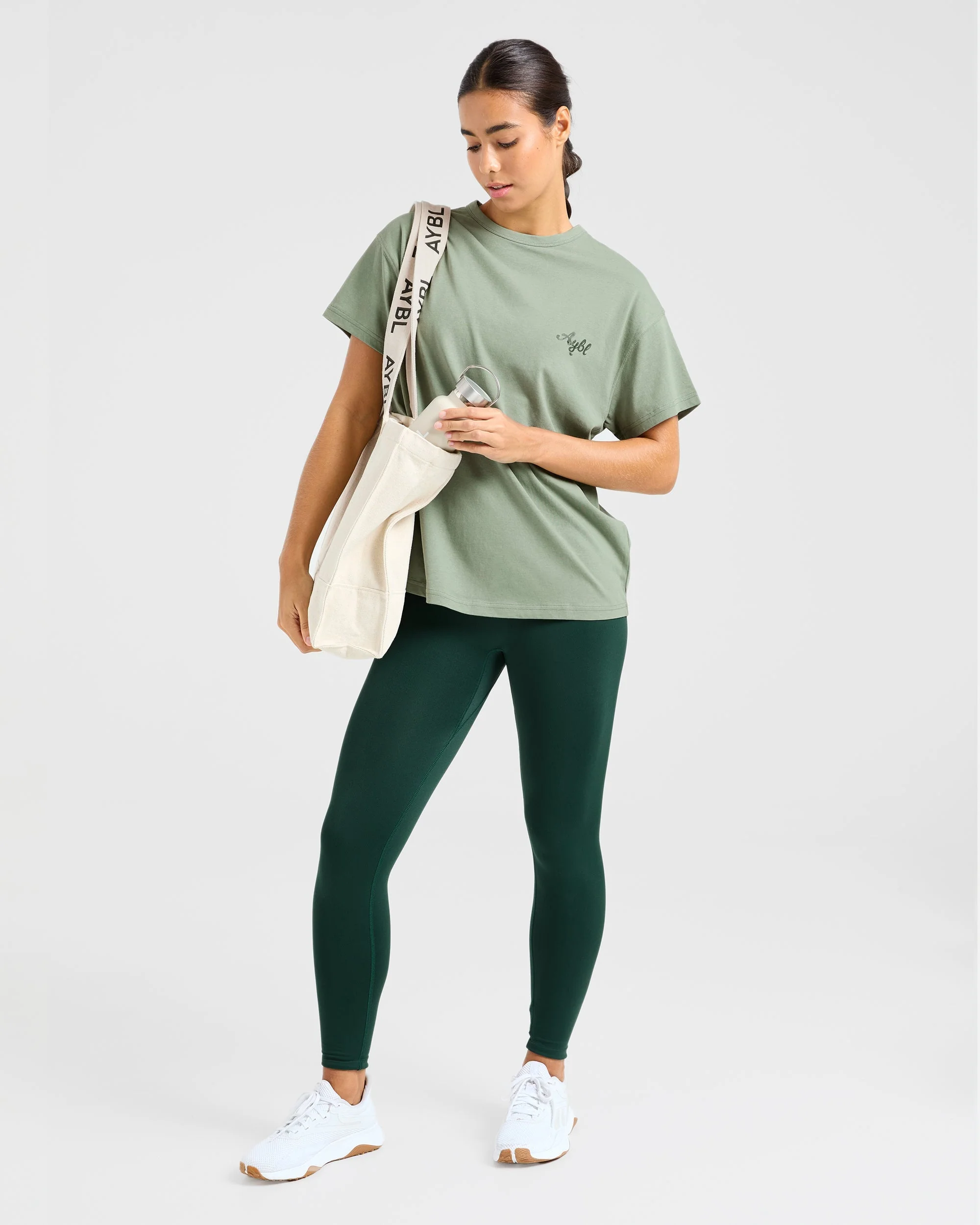 Body Achieve Mind Believe Oversized T Shirt - Green - Image 7