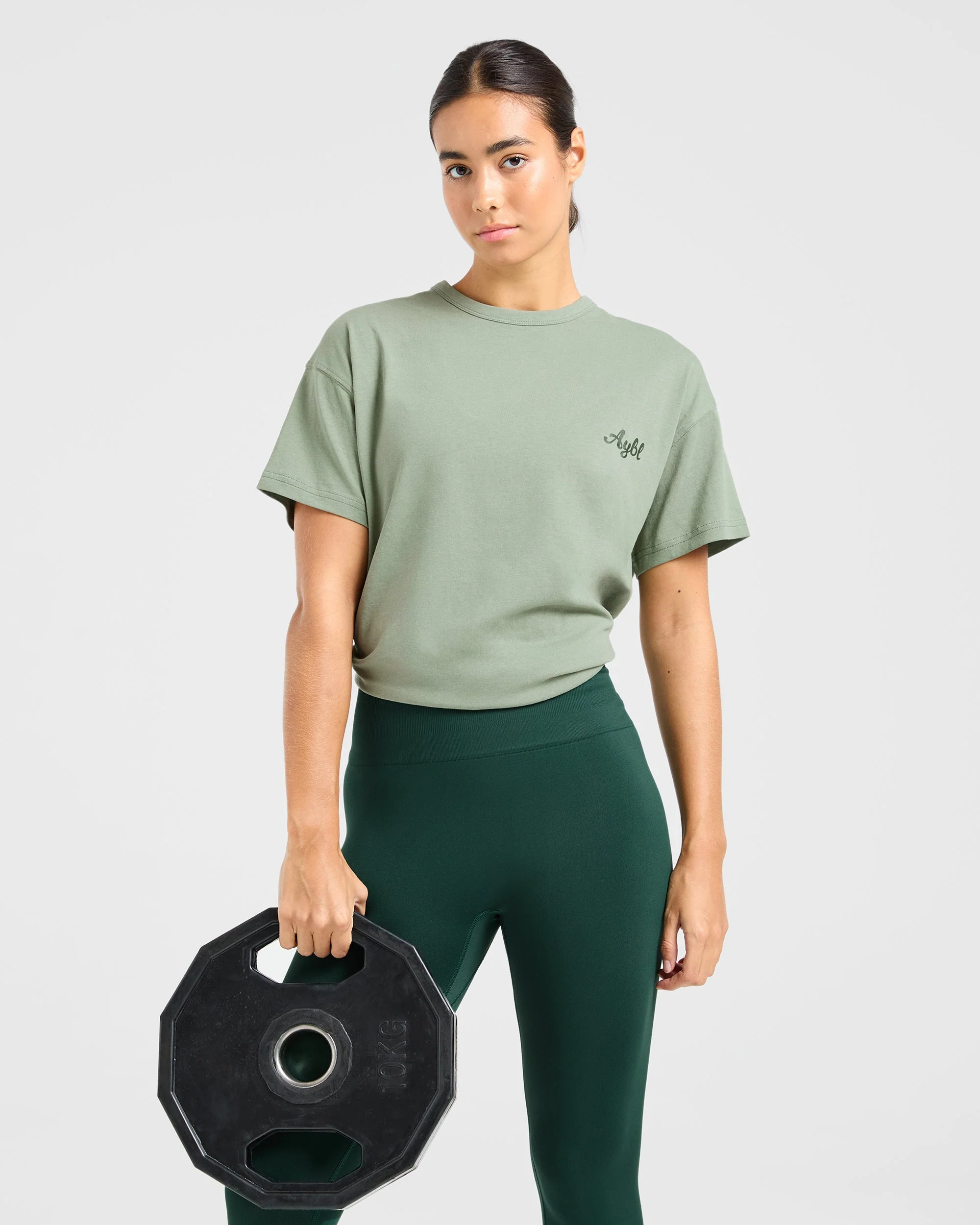 Body Achieve Mind Believe Oversized T Shirt - Green - Image 8