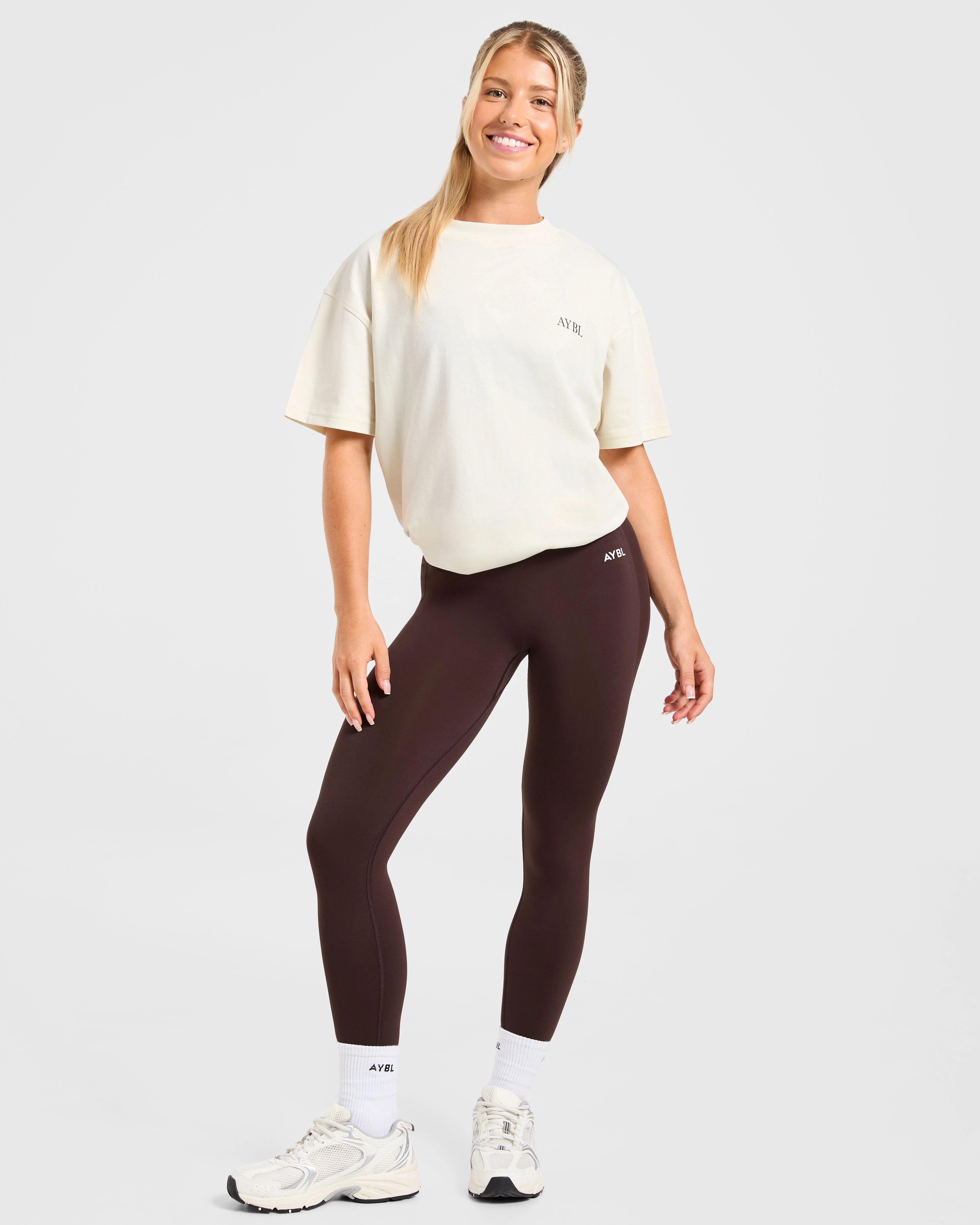 Body, Mind, You Oversized T Shirt - Beige/Brown - Image 7