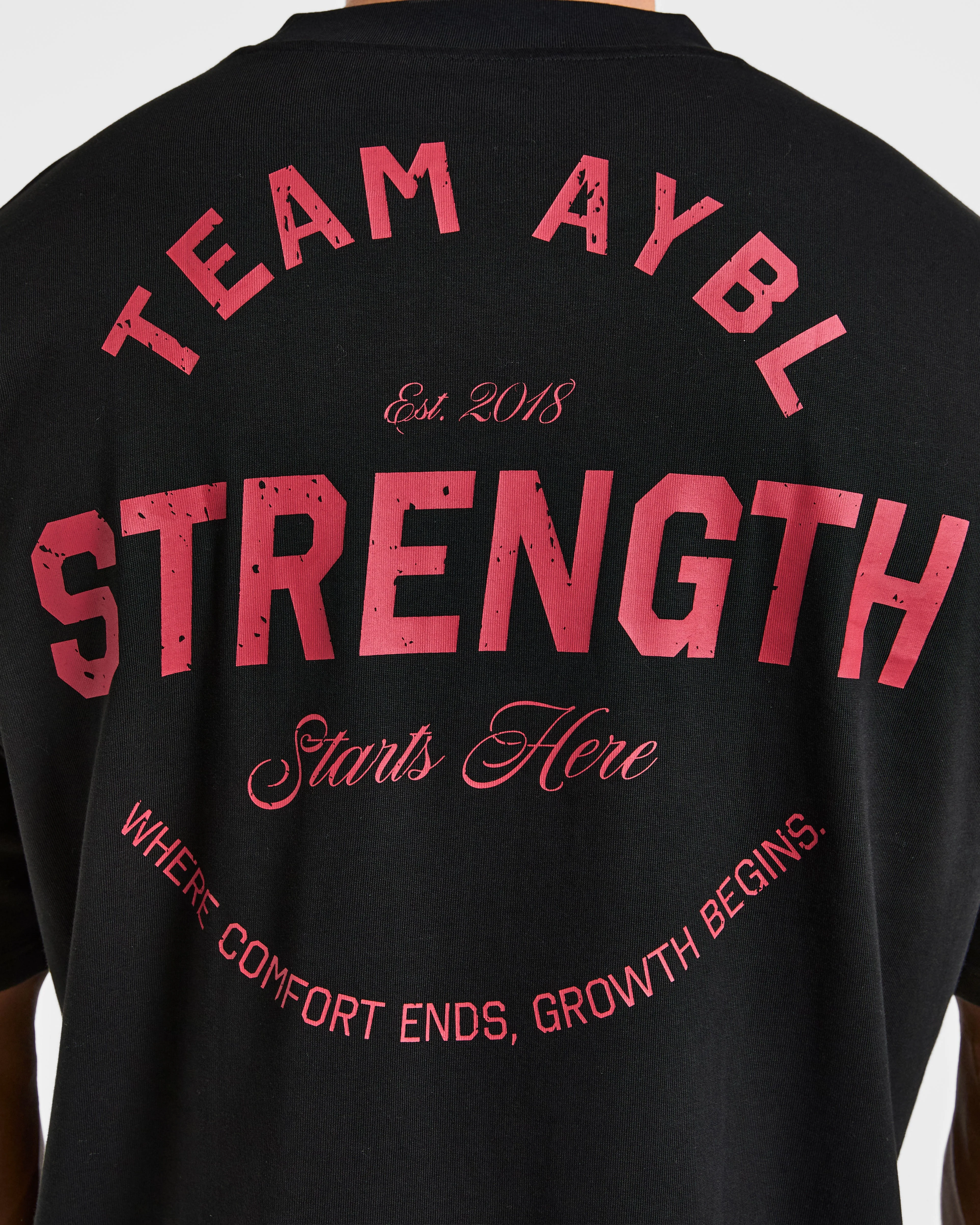 Cam Kissel x Strength Starts Here Oversized T Shirt - Black/Red - Image 6