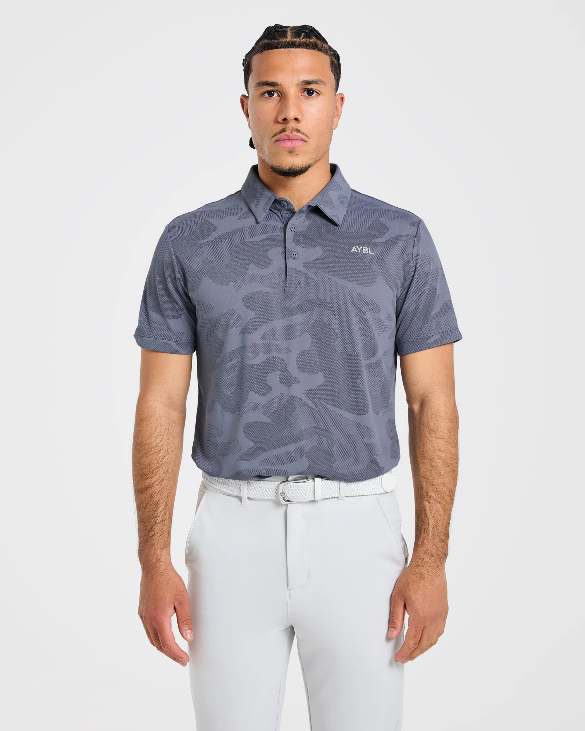 Camo Polo - Slate Blue