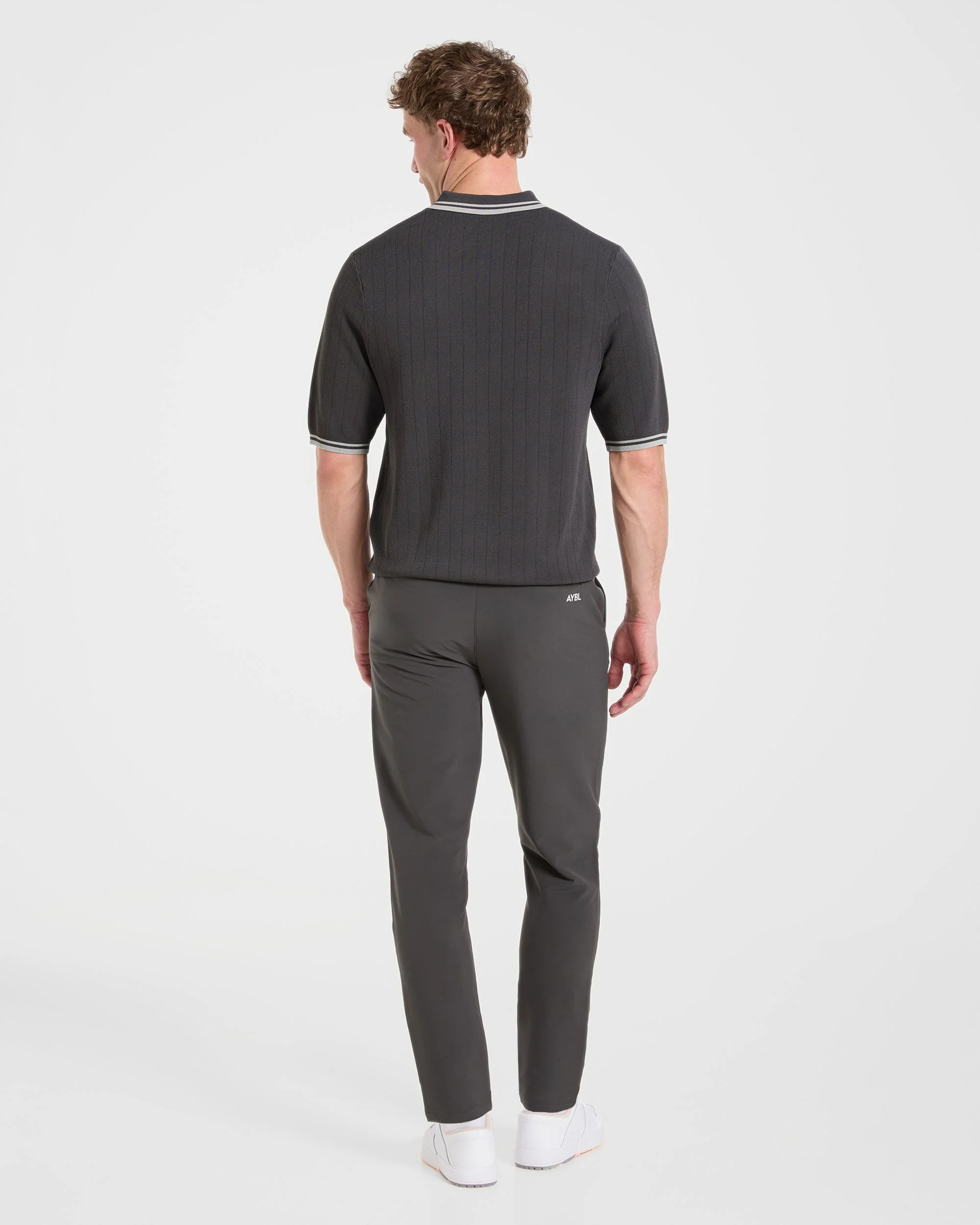 Classic Knitted Polo - Charcoal - Image 4