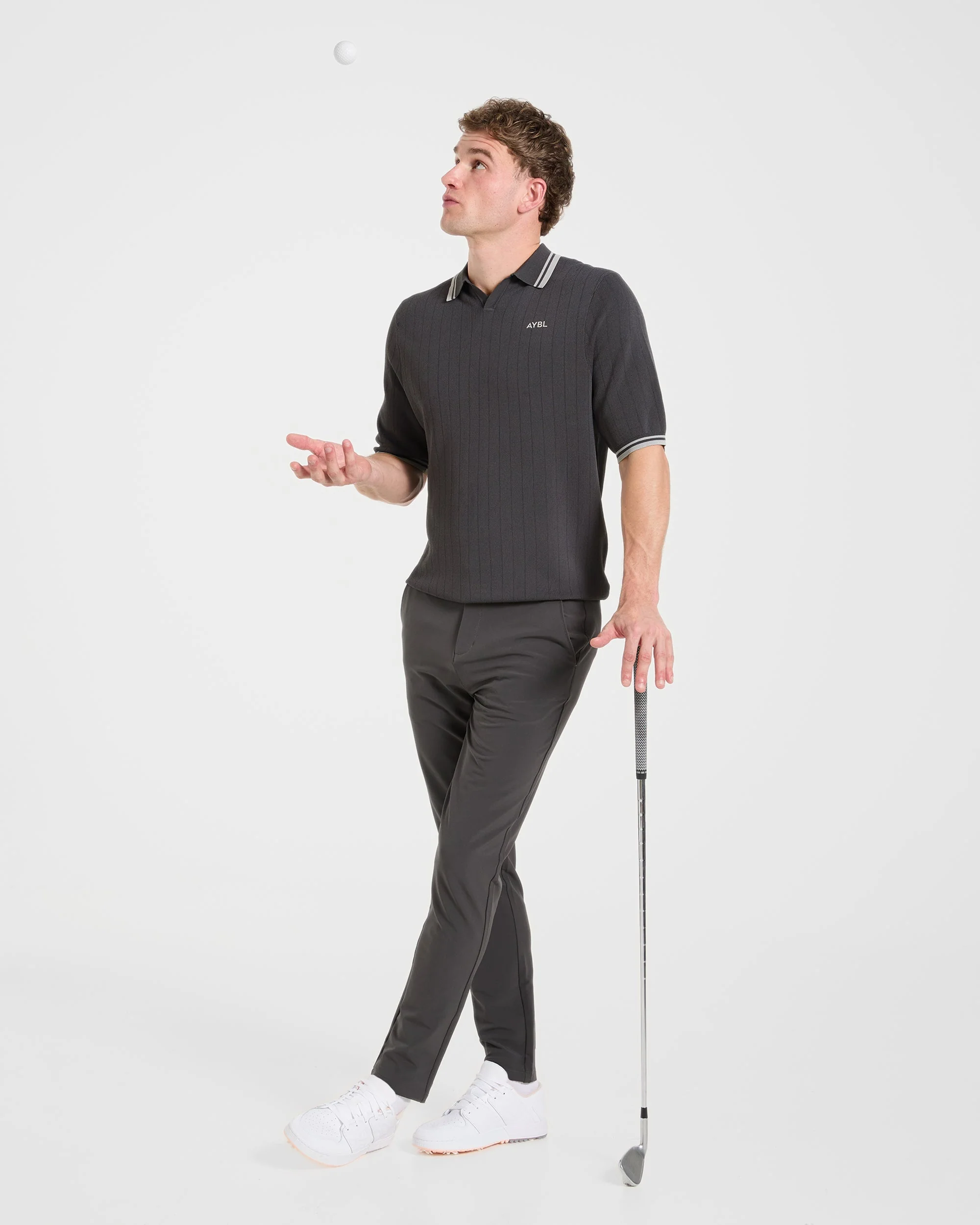 Classic Knitted Polo - Charcoal - Image 8