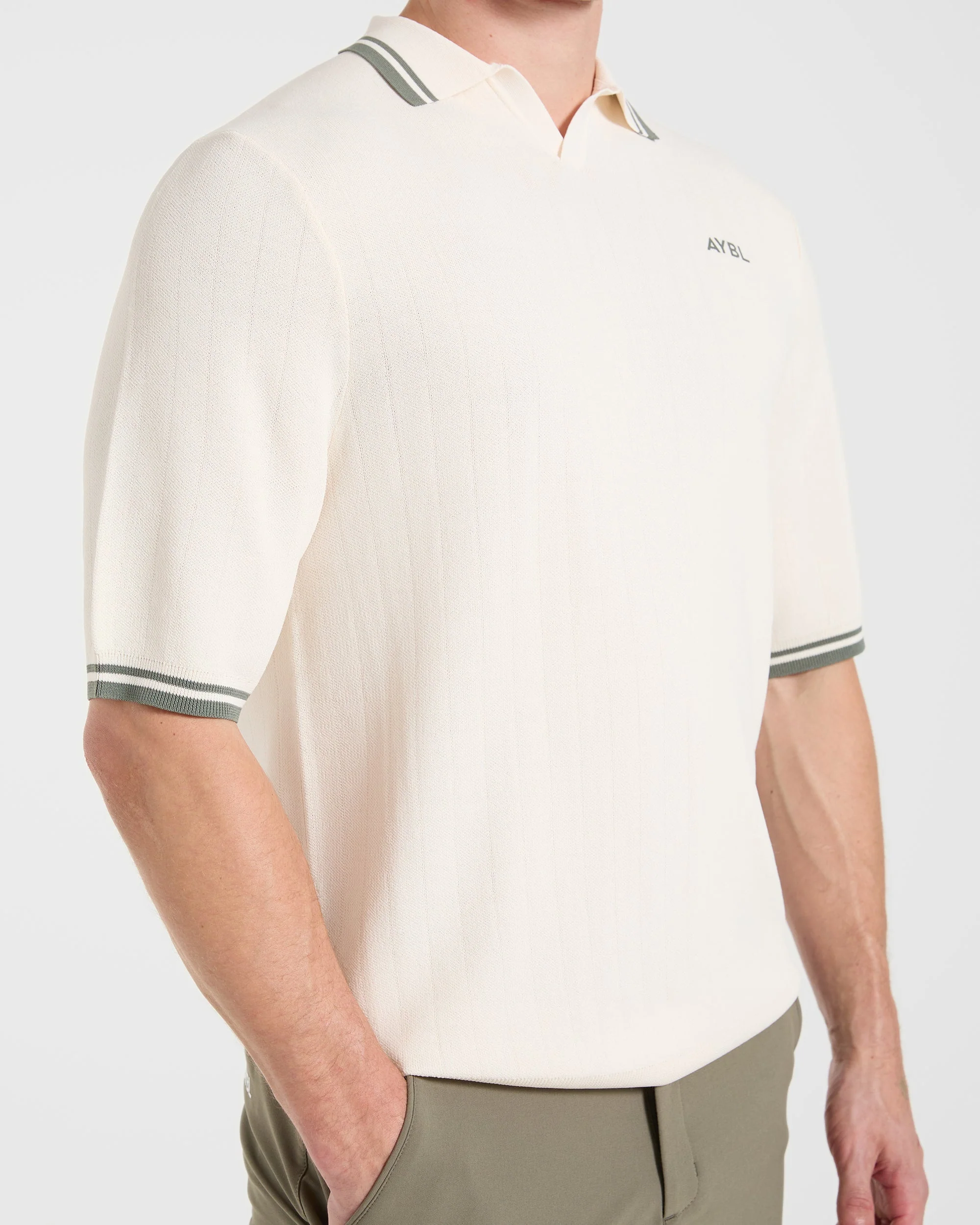 Classic Knitted Polo - Off White - Image 6