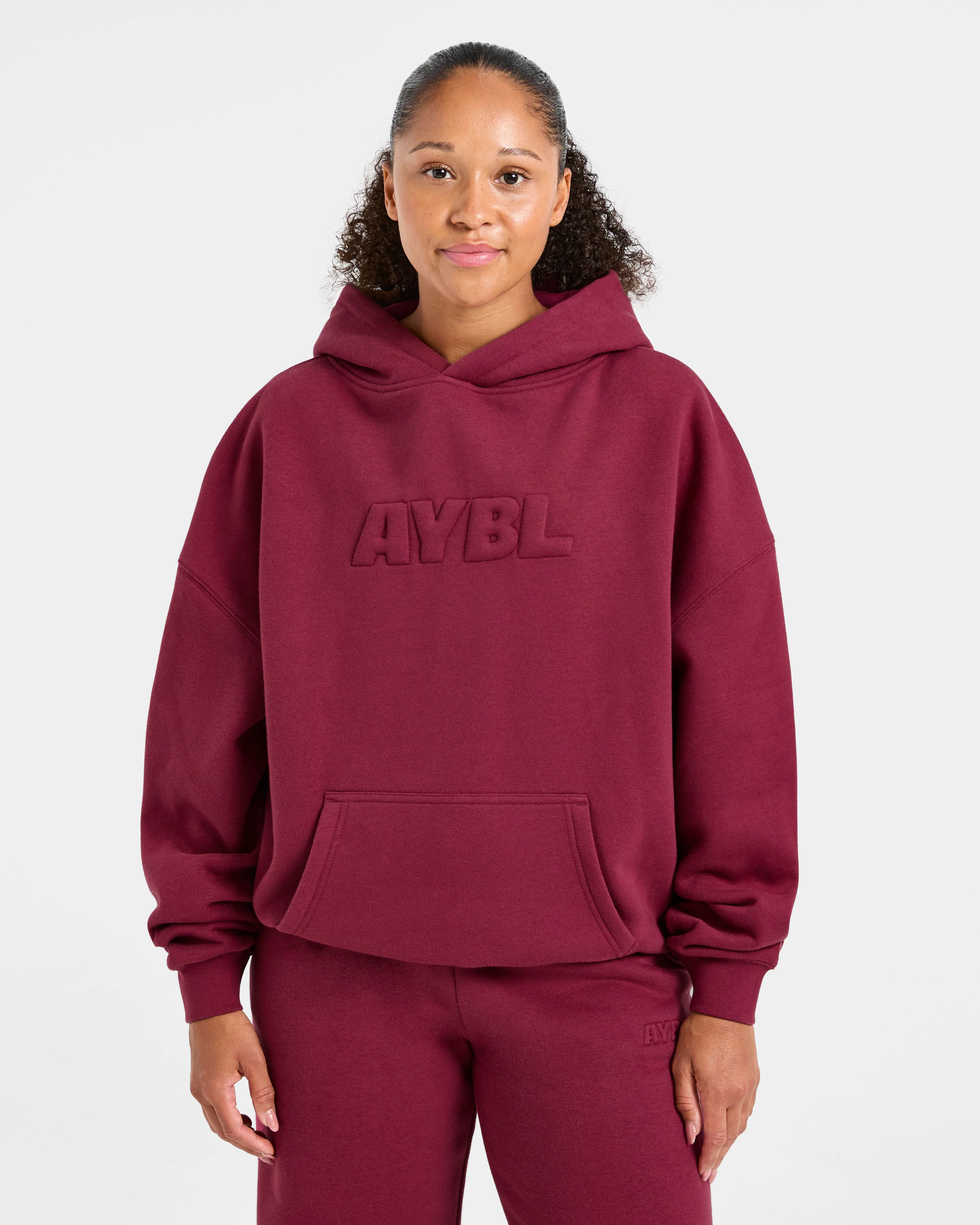 Classic Plush Oversized Hoodie - Muted Raspberry