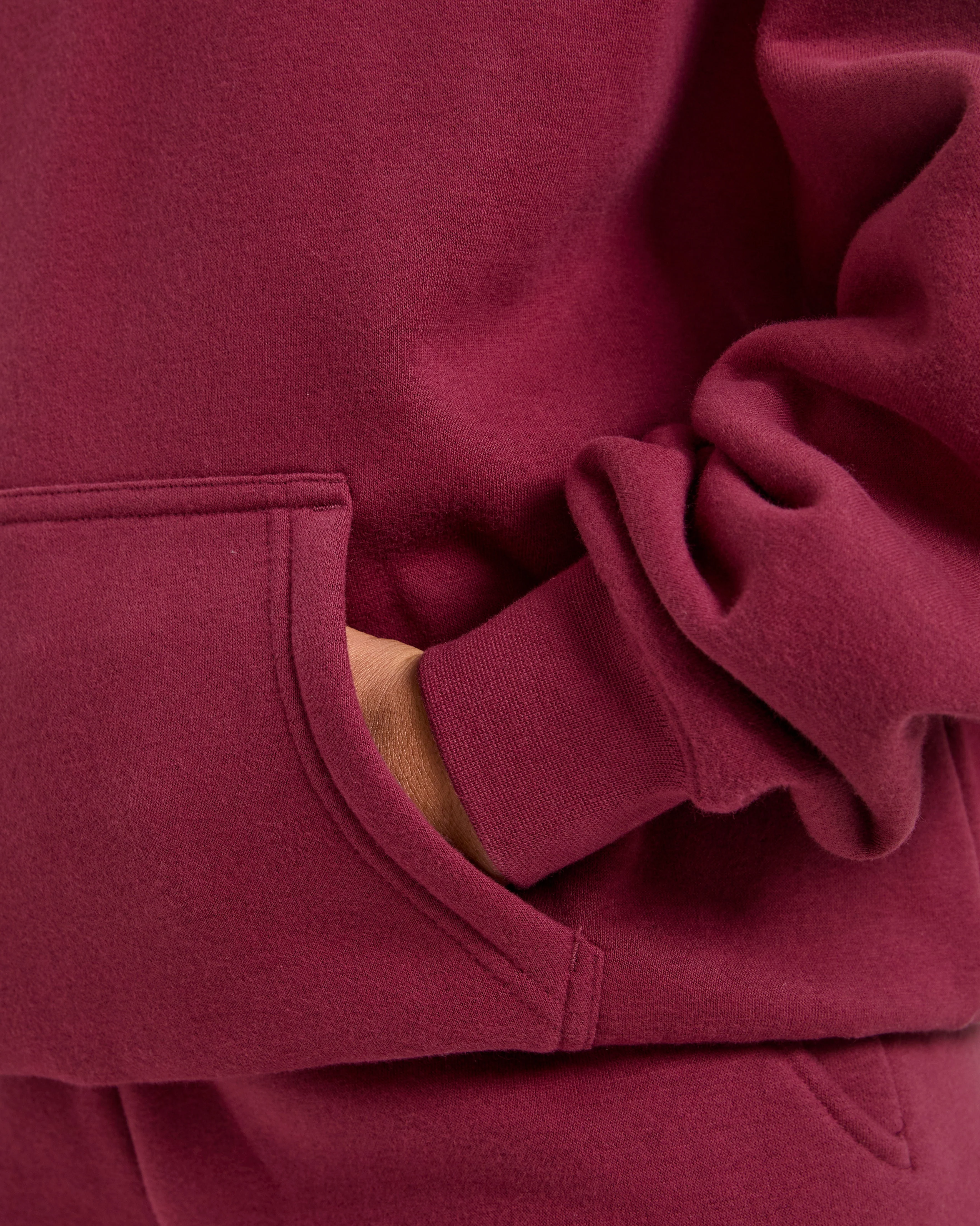 Classic Plush Oversized Hoodie - Muted Raspberry - Image 6