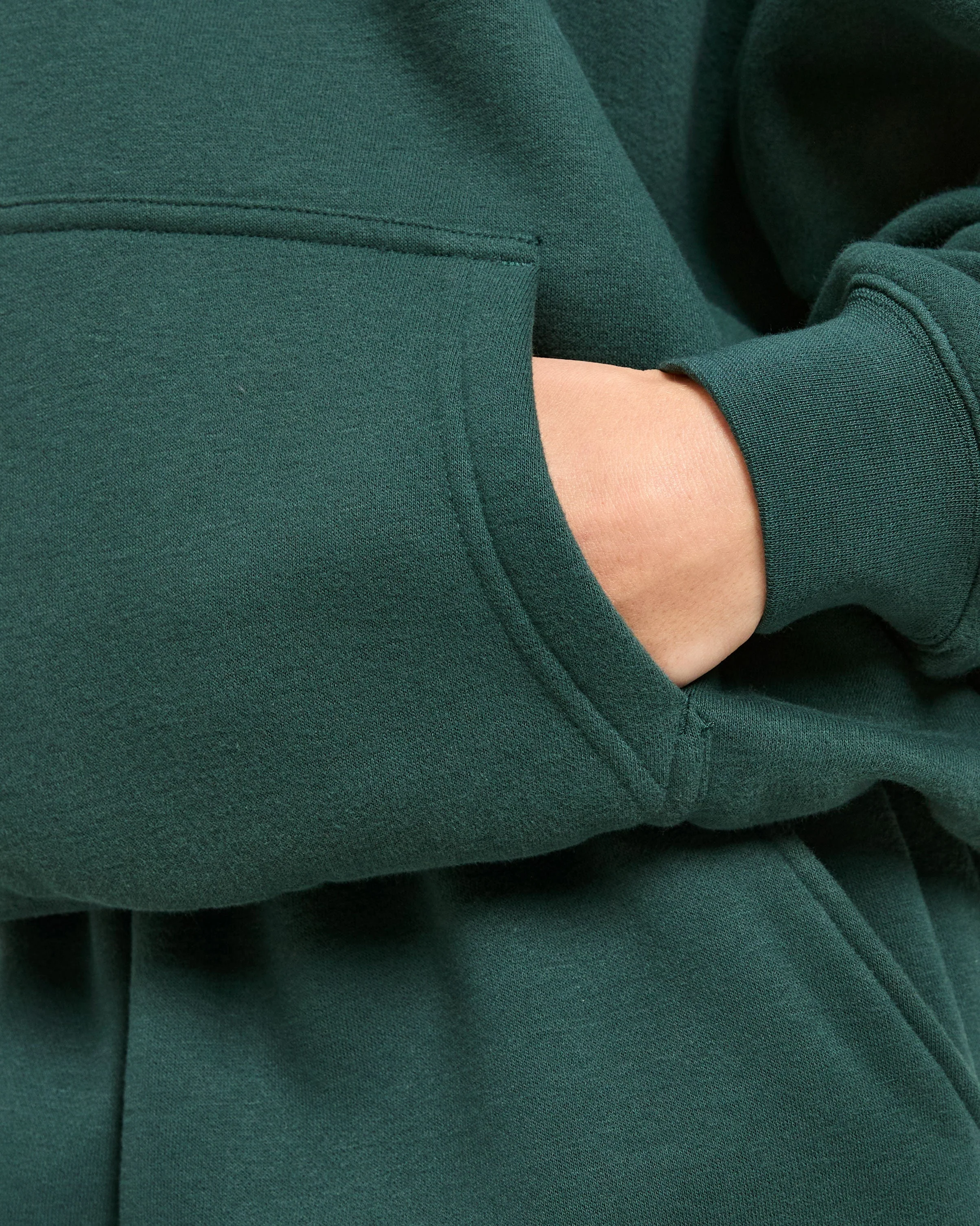 Classic Plush Oversized Hoodie - Pine Green - Image 6