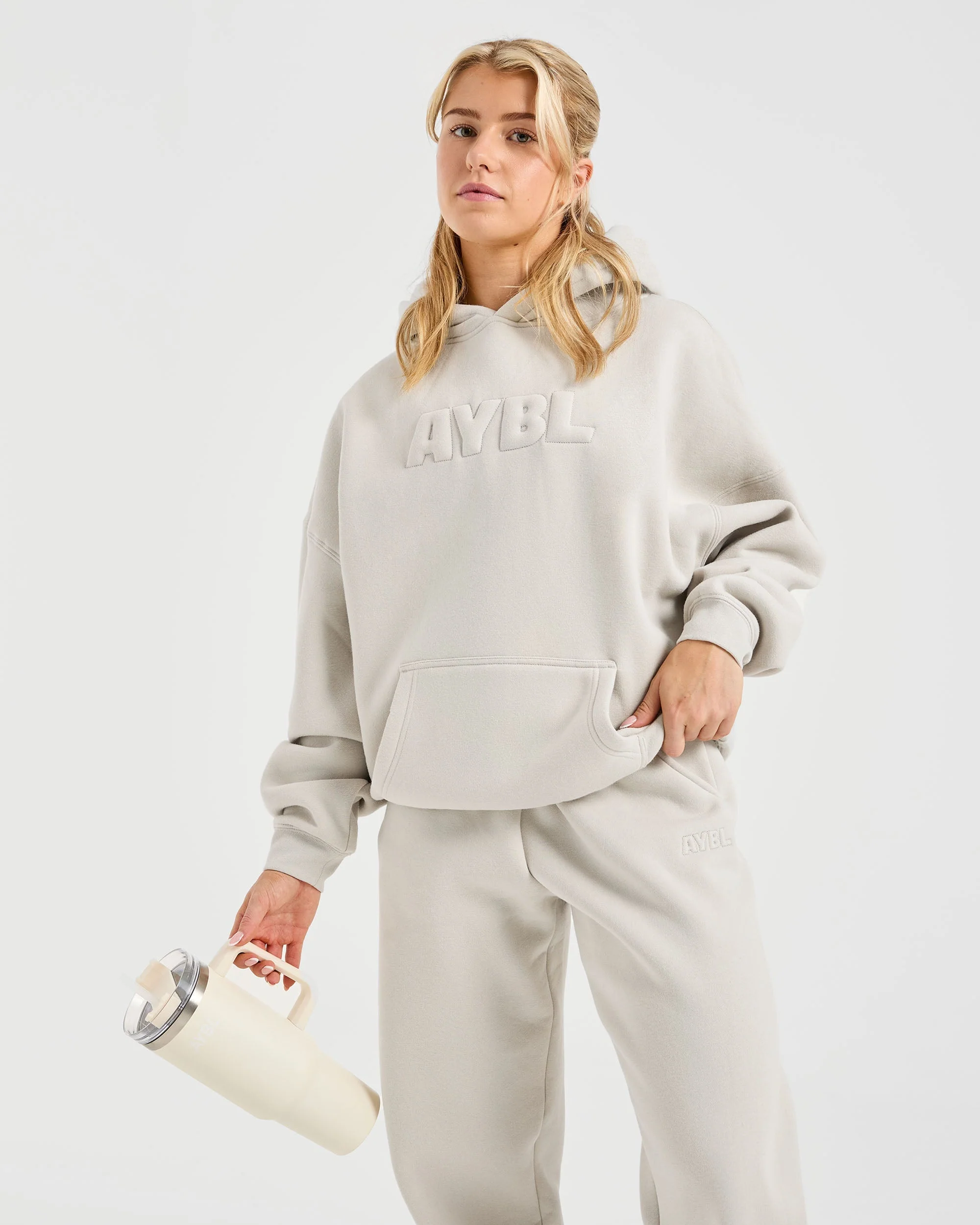 Classic Plush Oversized Hoodie - Sand - Image 7
