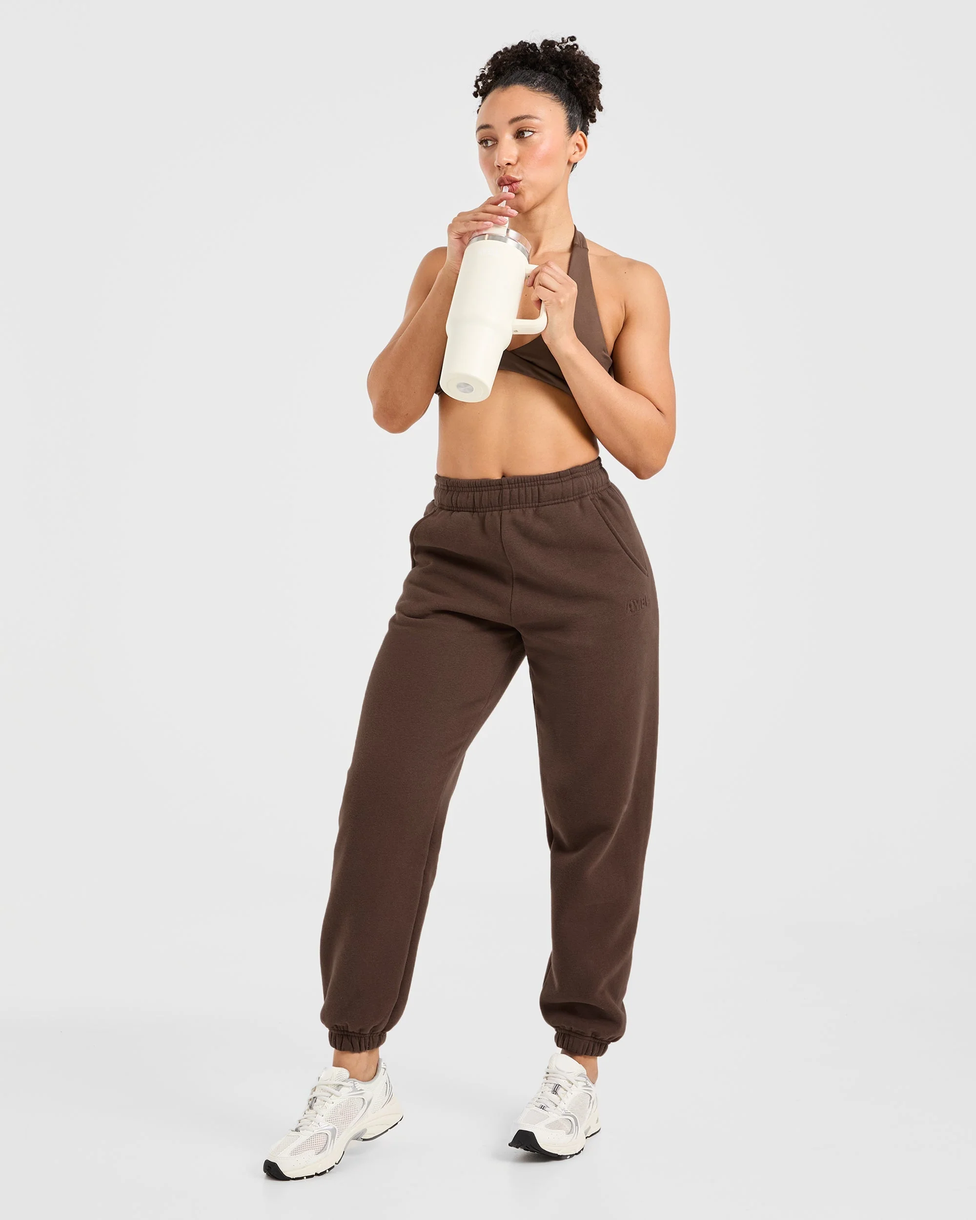 Classic Plush Oversized Joggers - Brown - Image 7