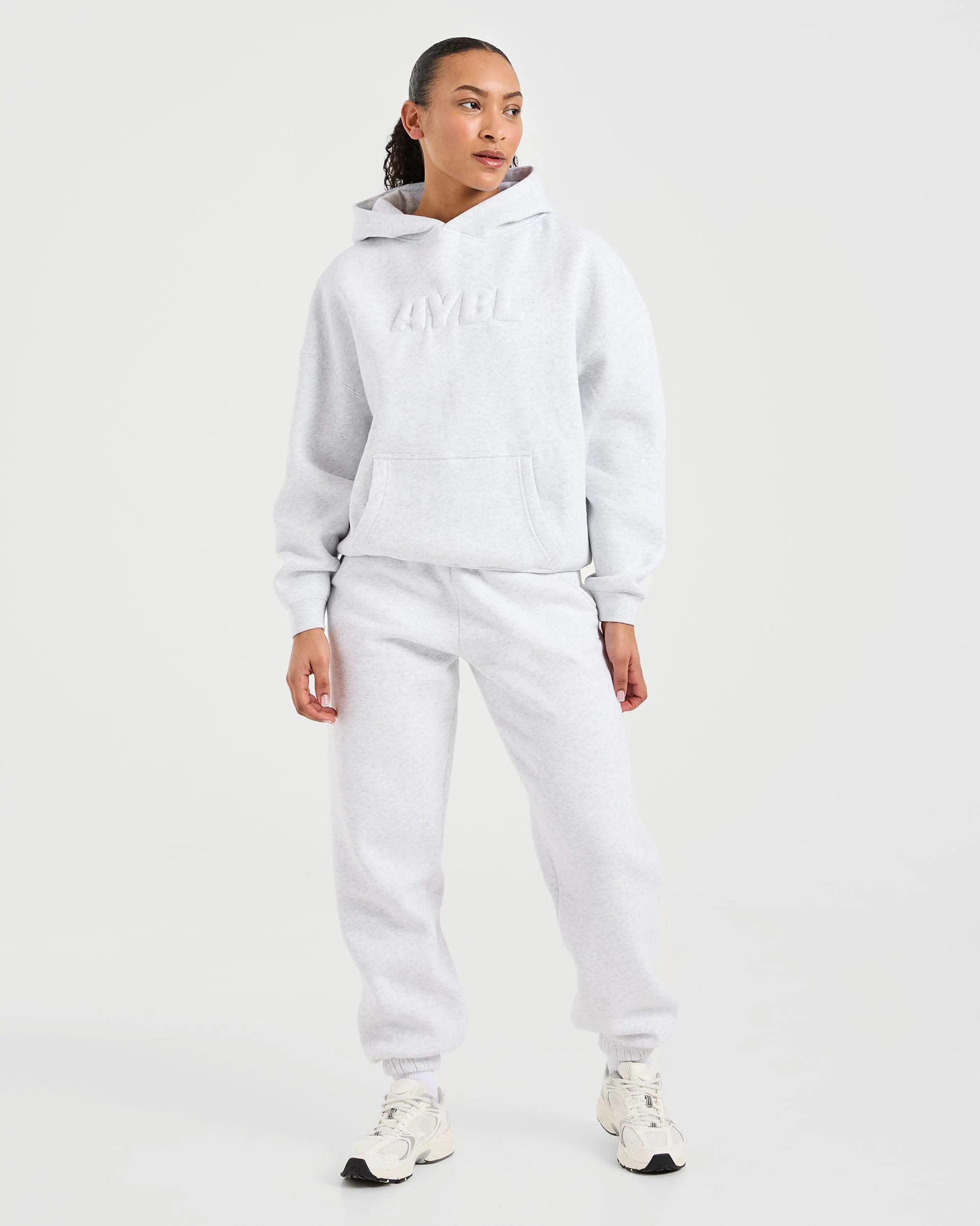 Classic Plush Oversized Joggers - Heather Grey - Image 3