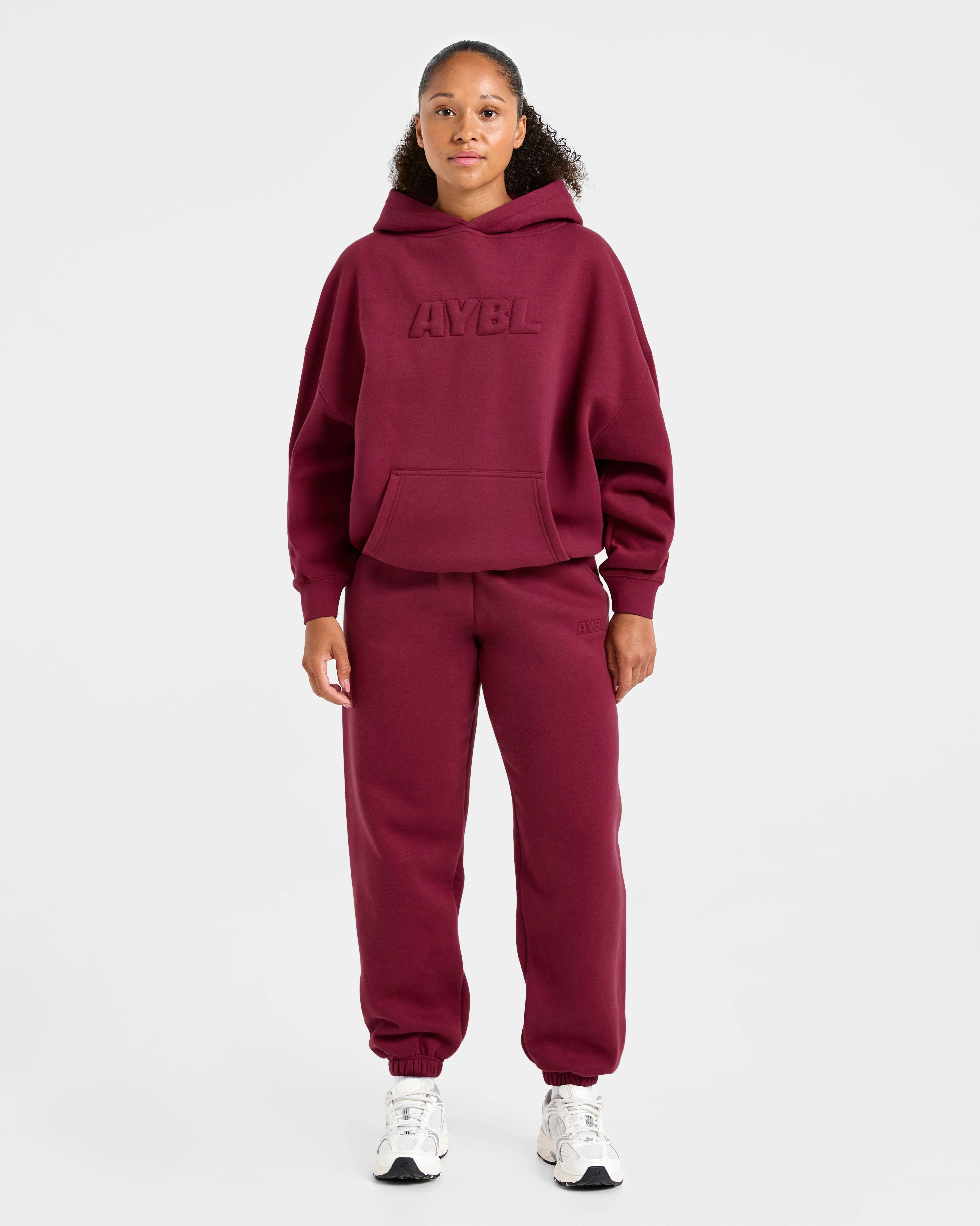 Classic Plush Oversized Joggers - Muted Raspberry - Image 3