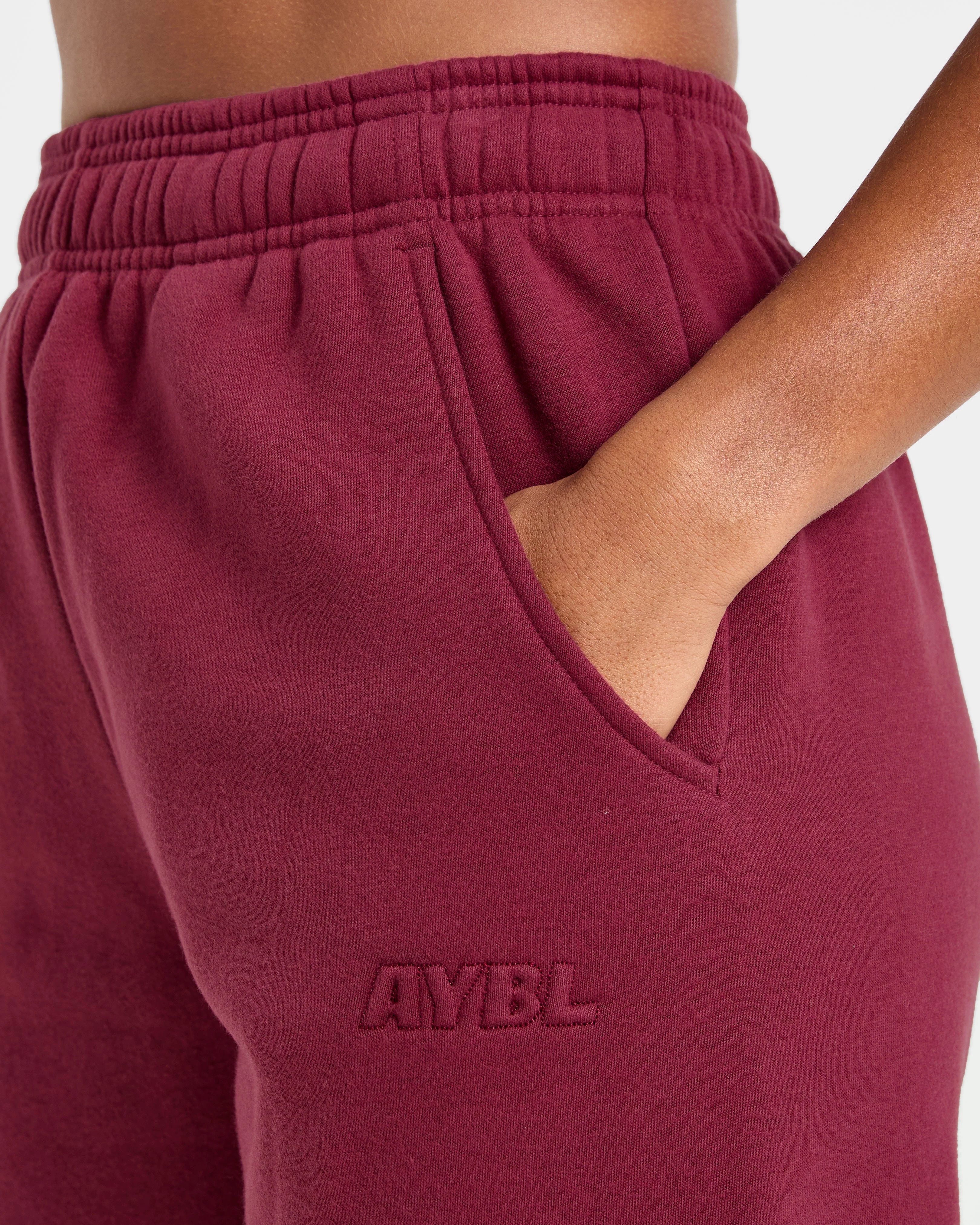 Classic Plush Oversized Joggers - Muted Raspberry - Image 5