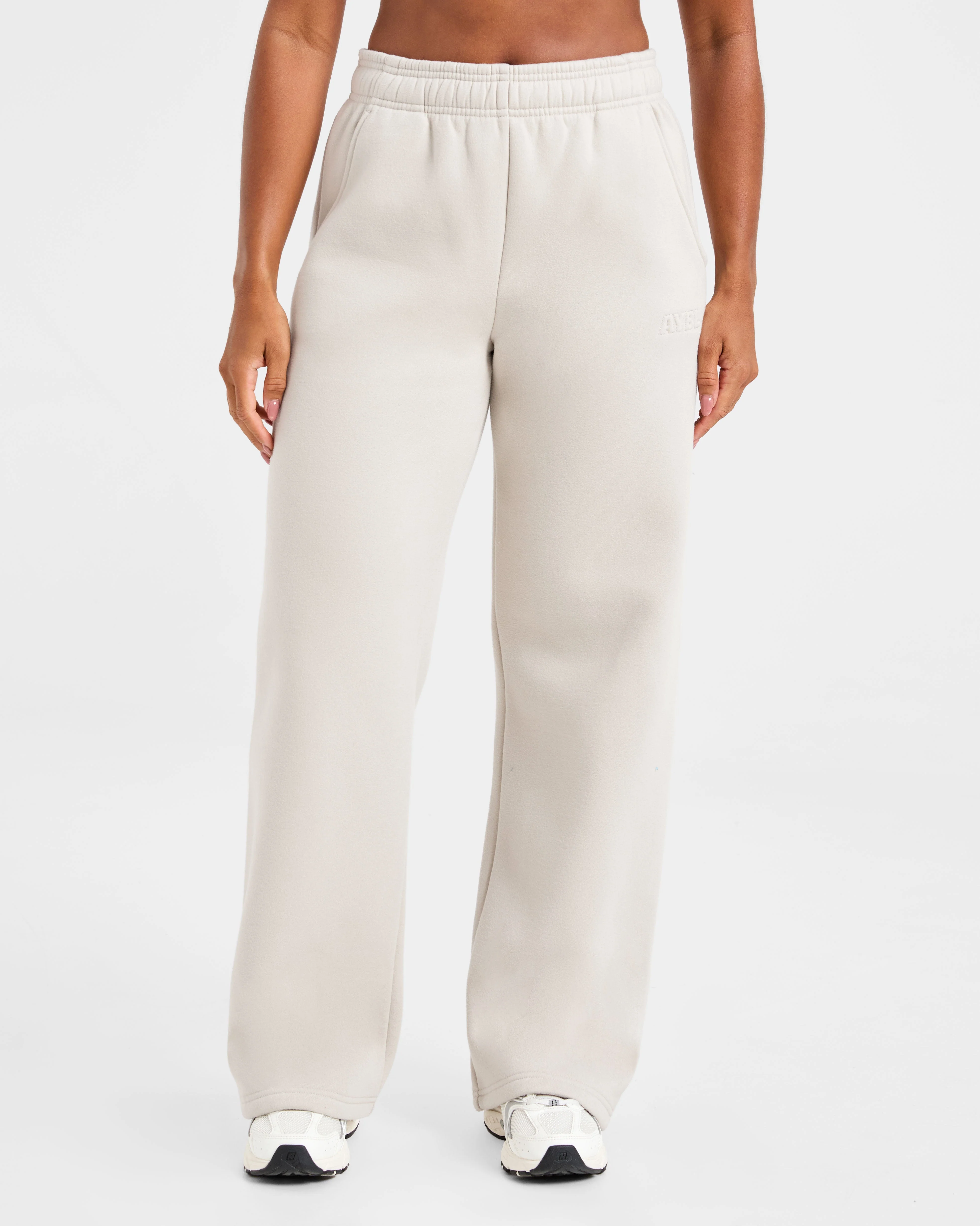 Classic Plush Oversized Straight Leg Joggers - Sand