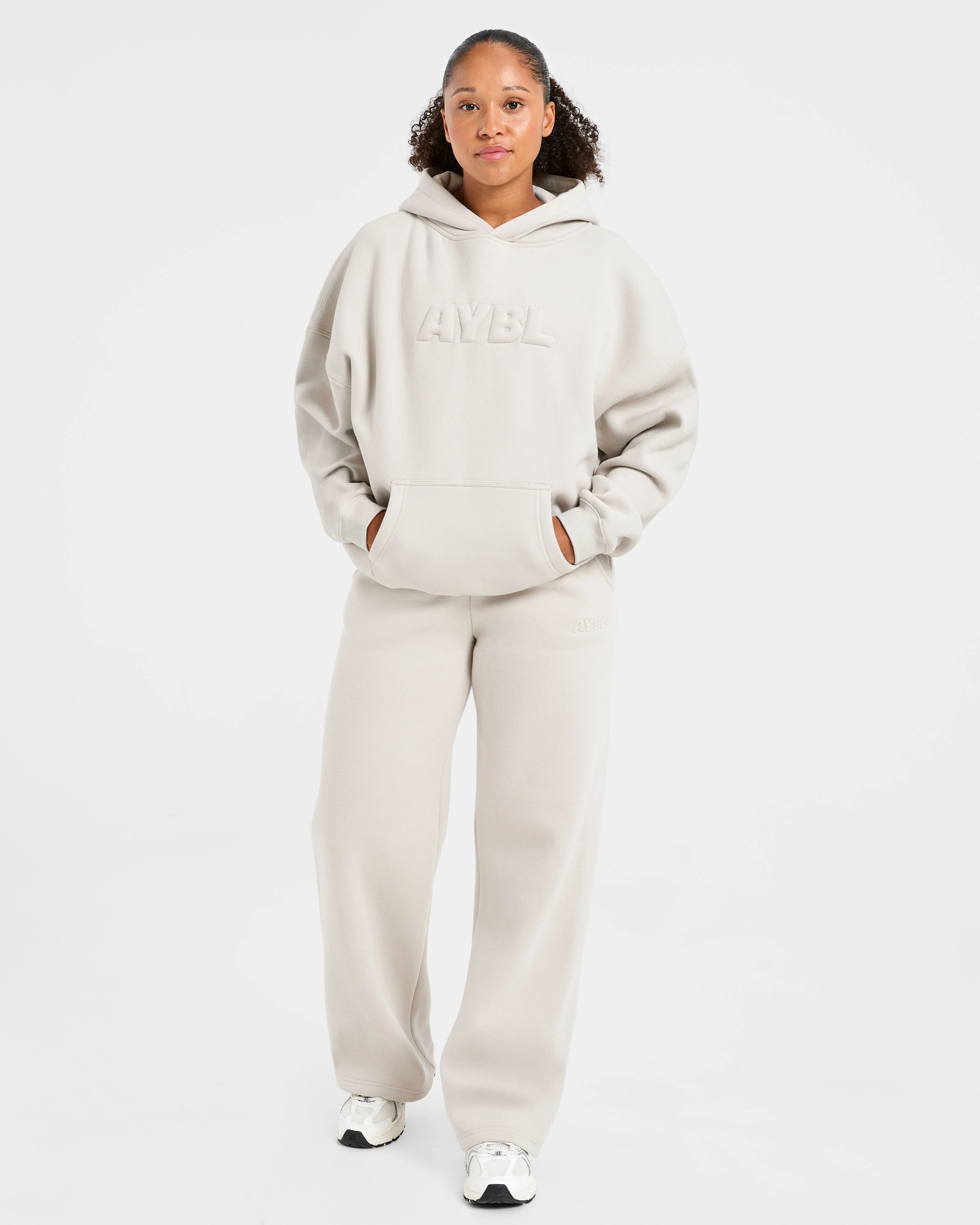 Classic Plush Oversized Straight Leg Joggers - Sand - Image 7