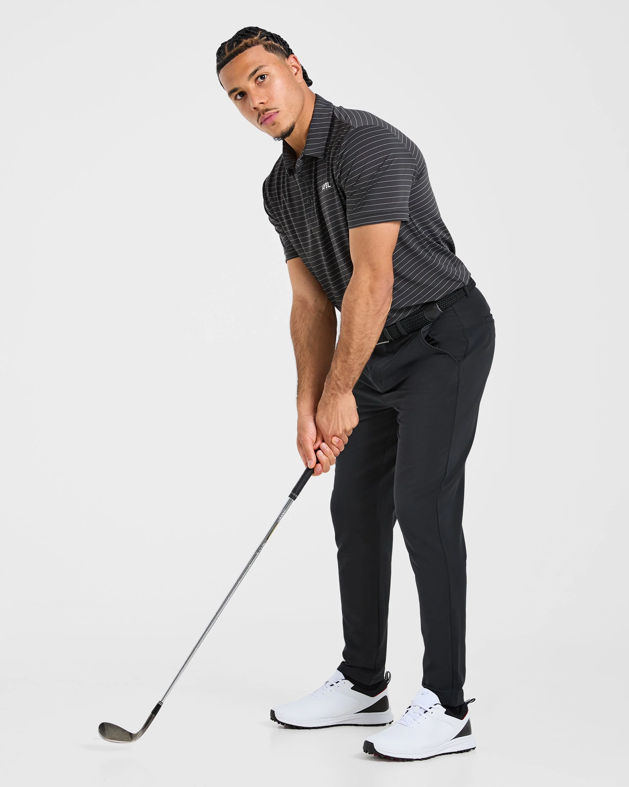 Classic Stripe Polo - Charcoal - Image 7