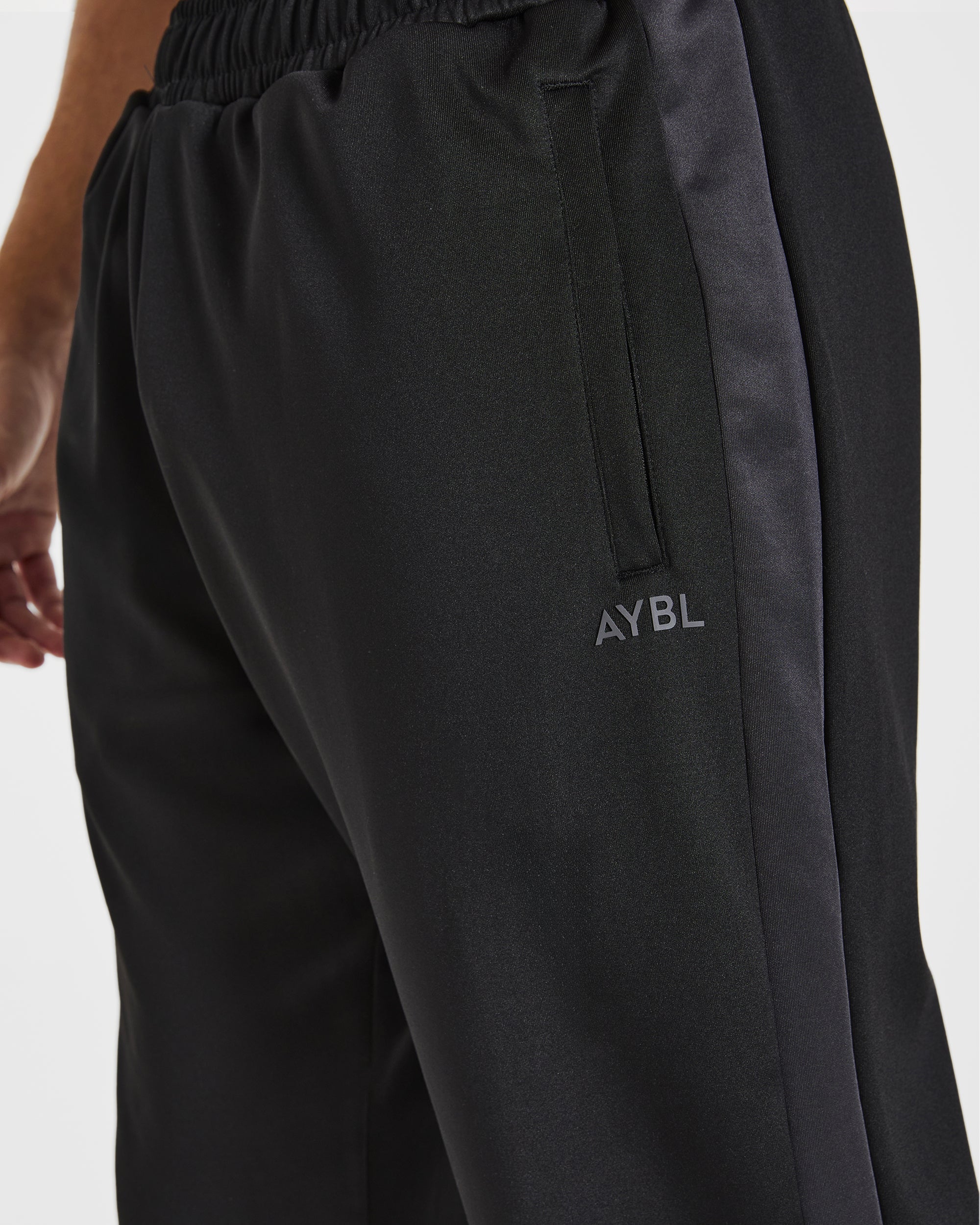 Classic Track Straight Leg Joggers - Black/Charcoal - Image 5