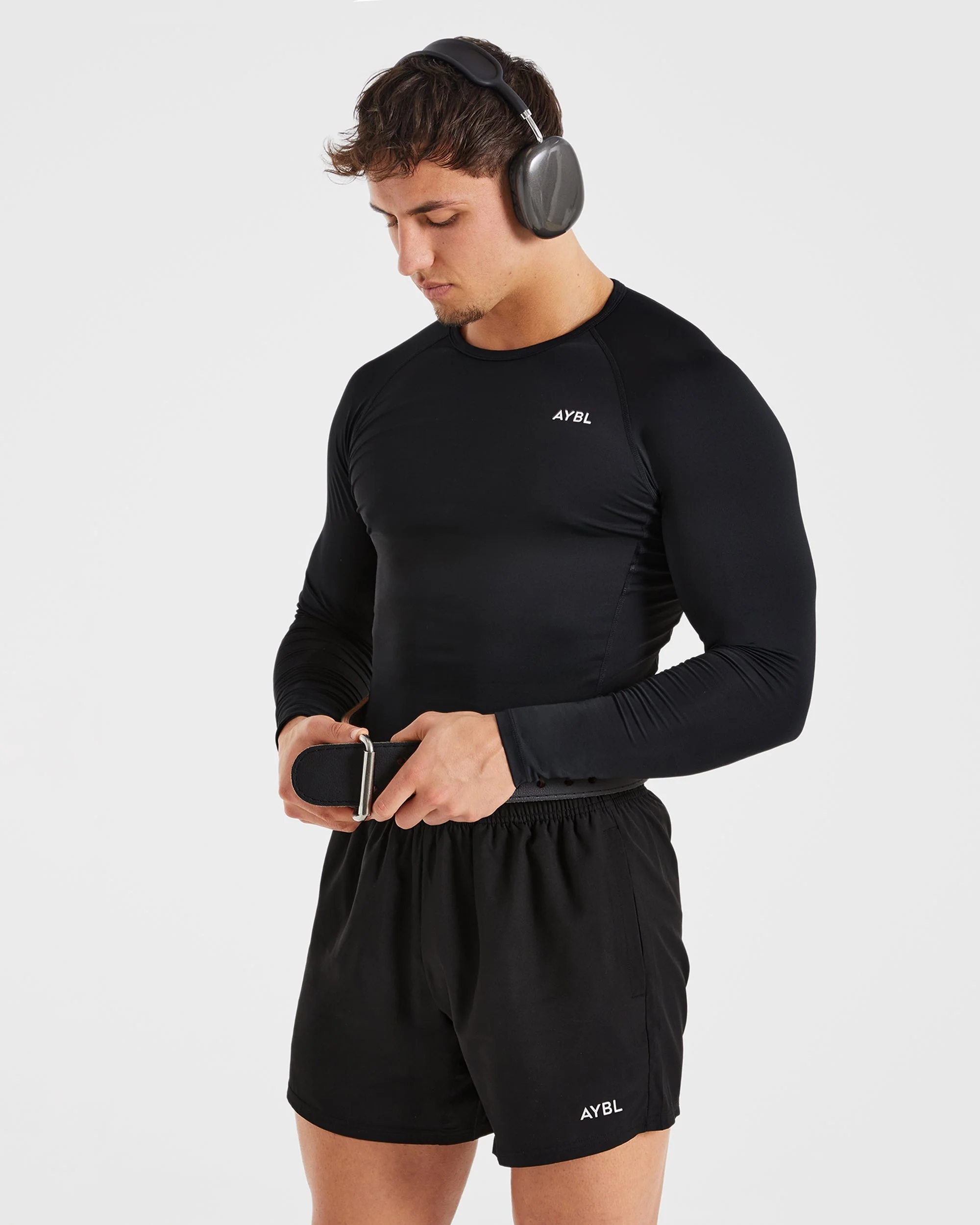 Compression Long Sleeve T Shirt - Black - Image 8