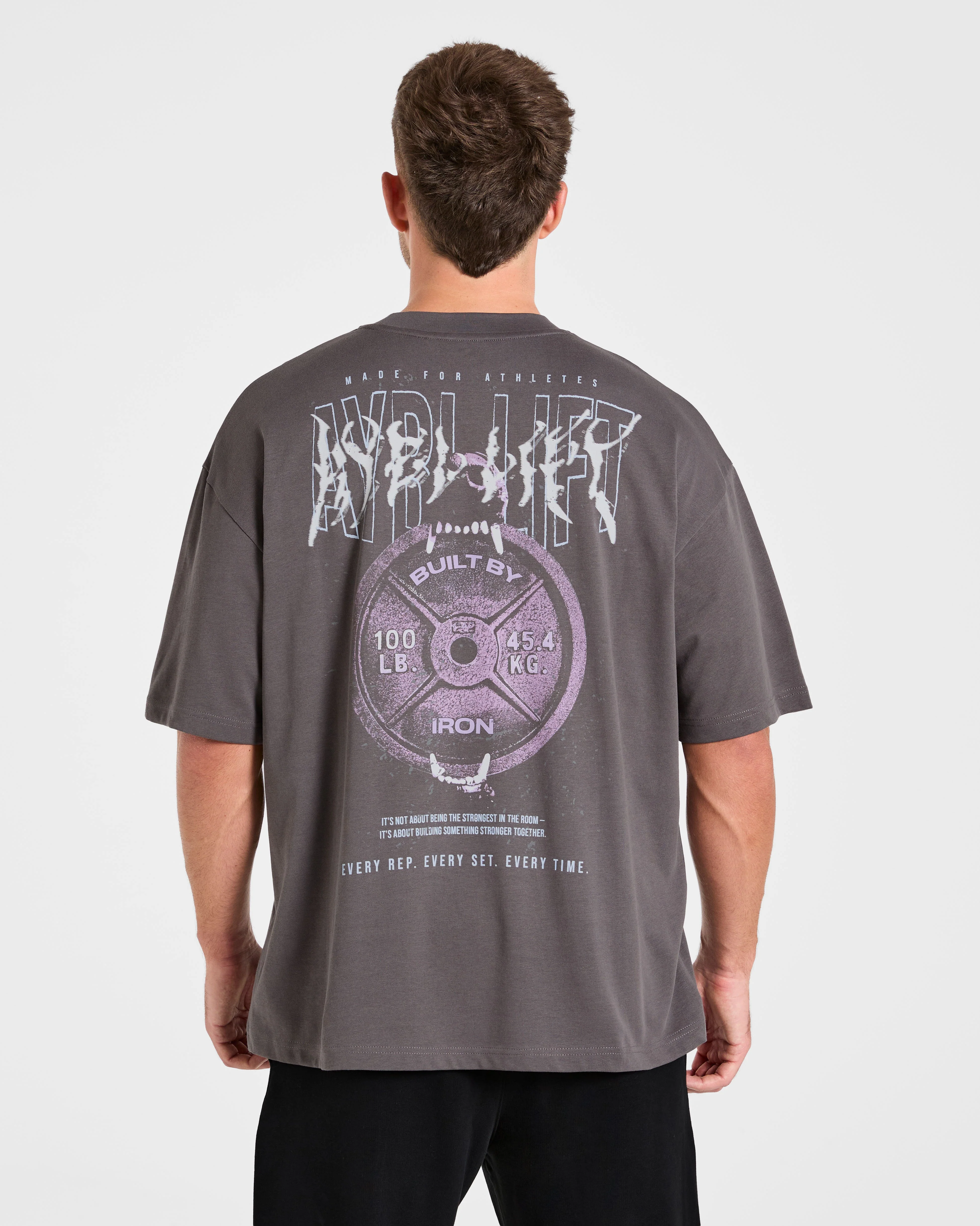 Doberman Strength Oversized T Shirt - Storm Grey