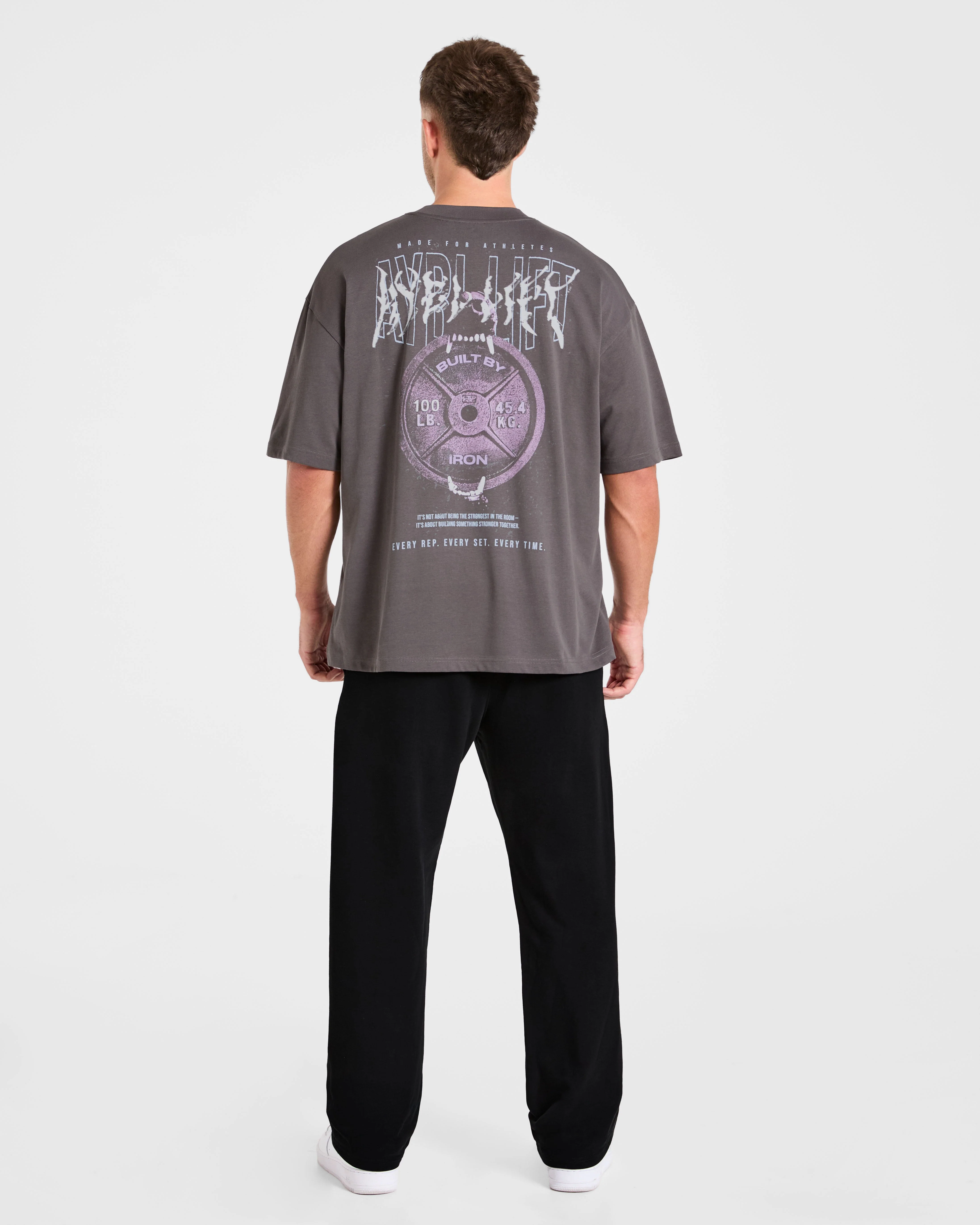 Doberman Strength Oversized T Shirt - Storm Grey - Image 4