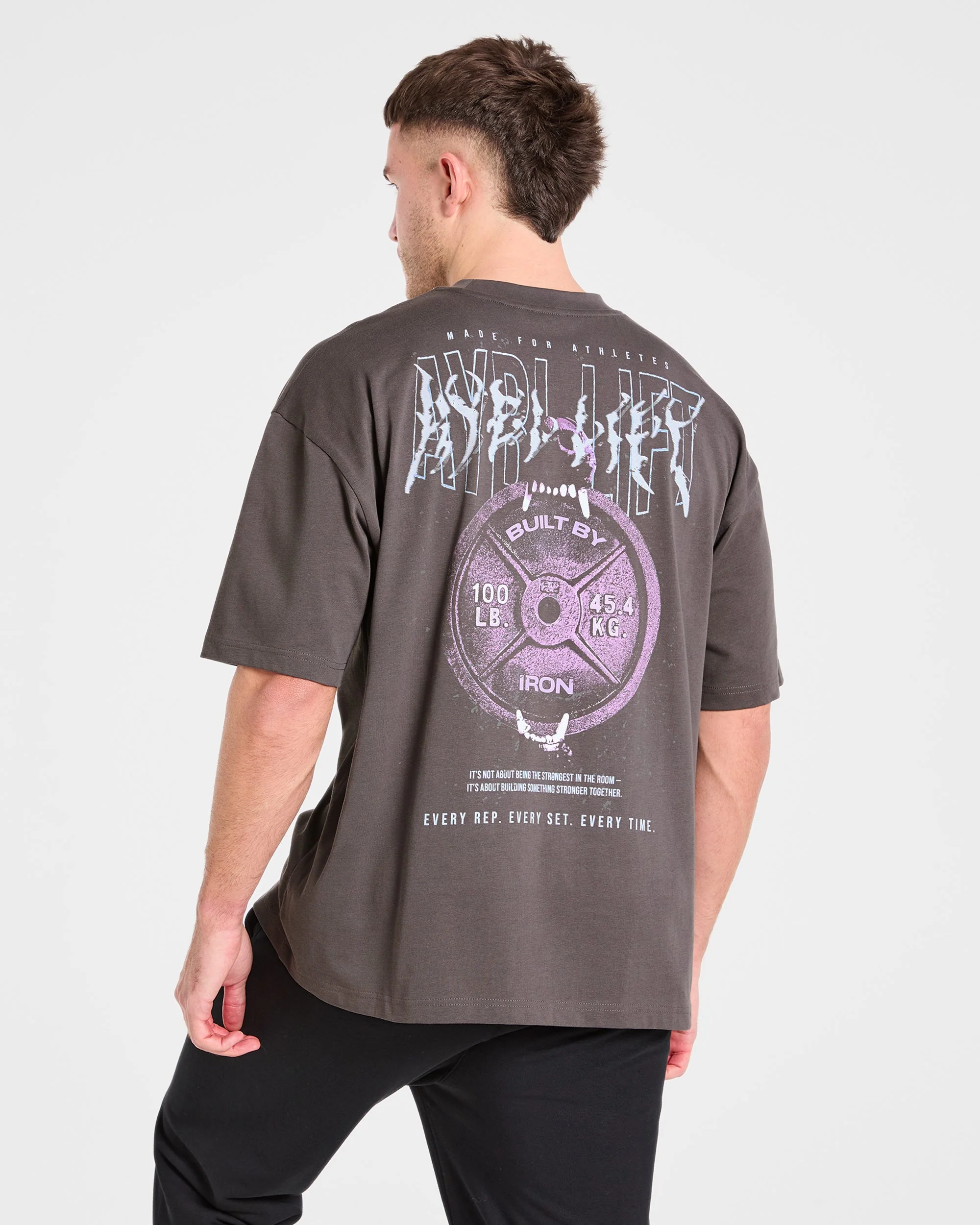 Doberman Strength Oversized T Shirt - Storm Grey - Image 8