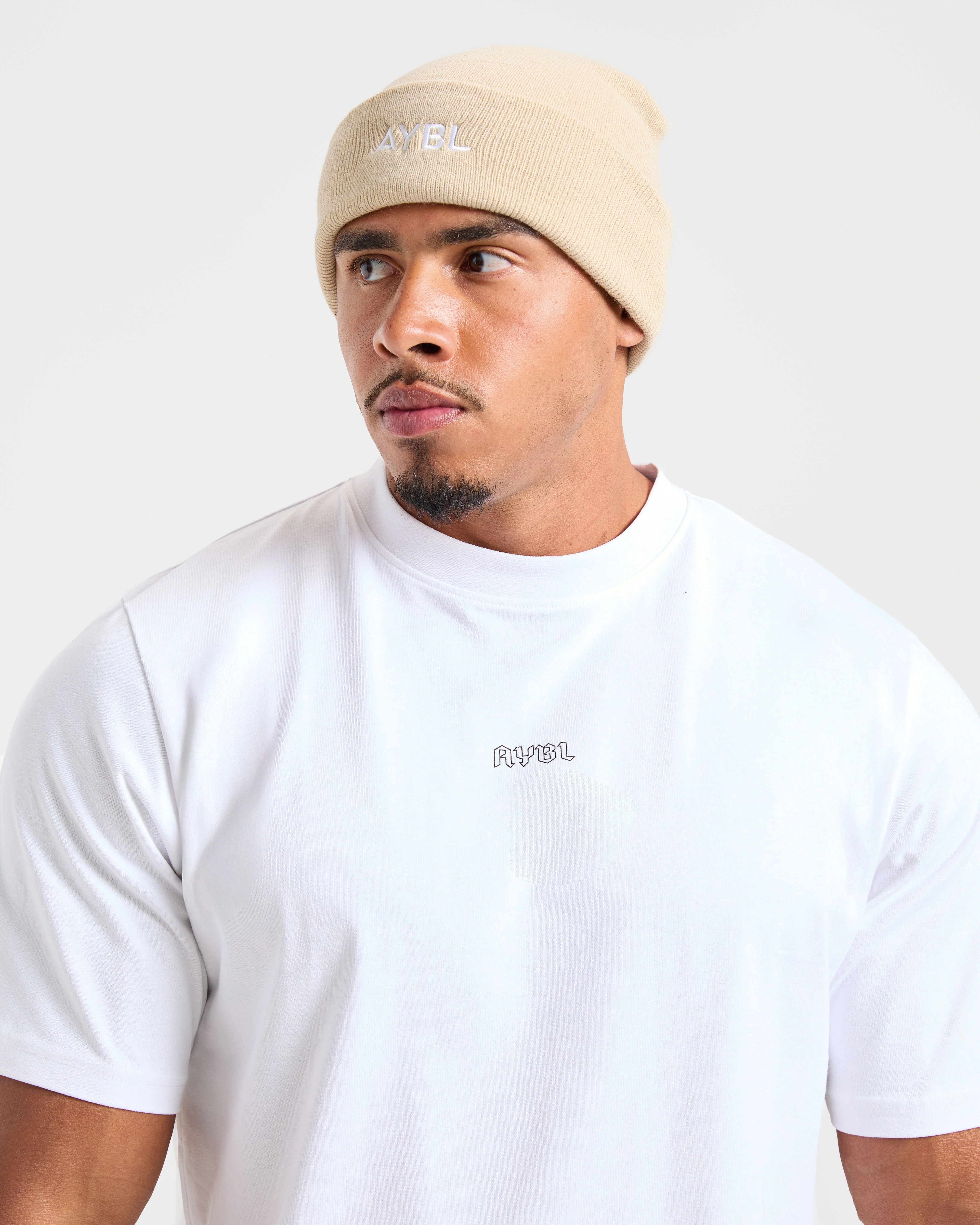 Embroidered Beanie - Beige - Image 6