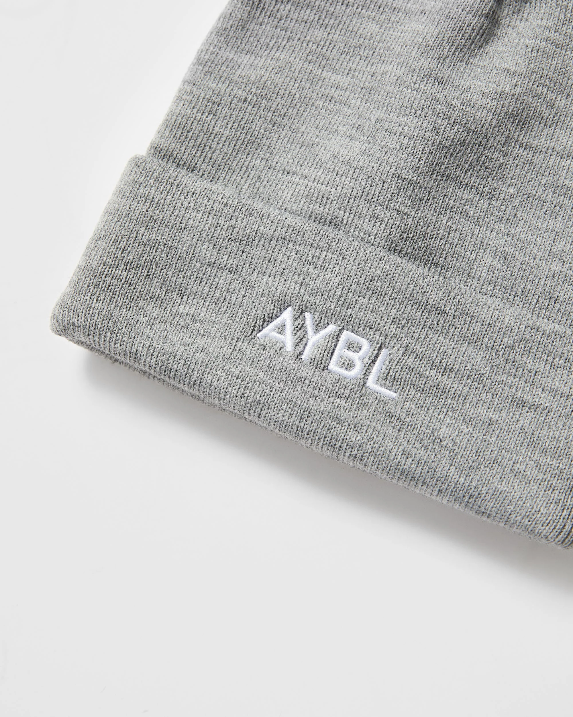 Embroidered Beanie - Grey Marl - Image 3