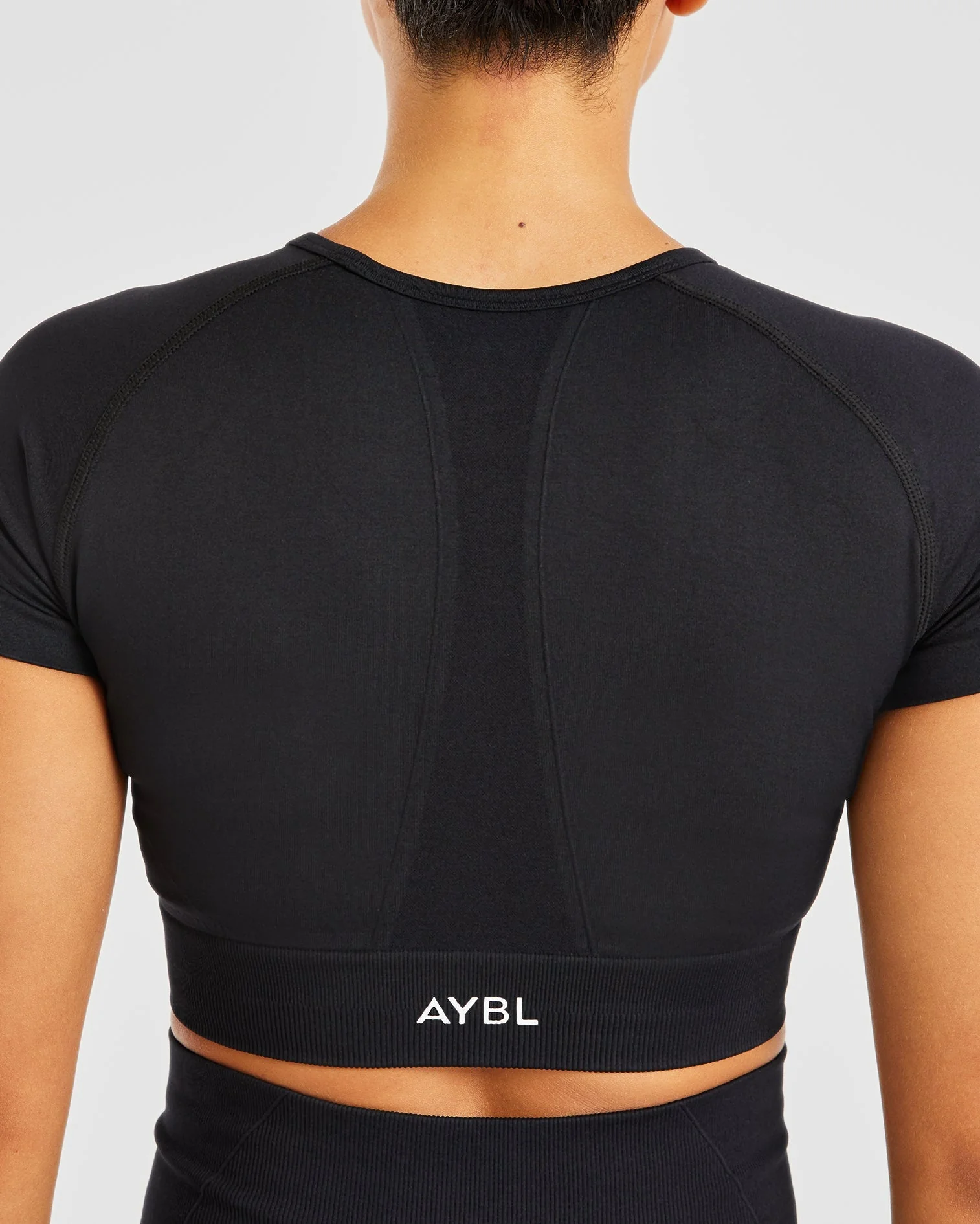 Empower Seamless Crop Top - Black - Image 6