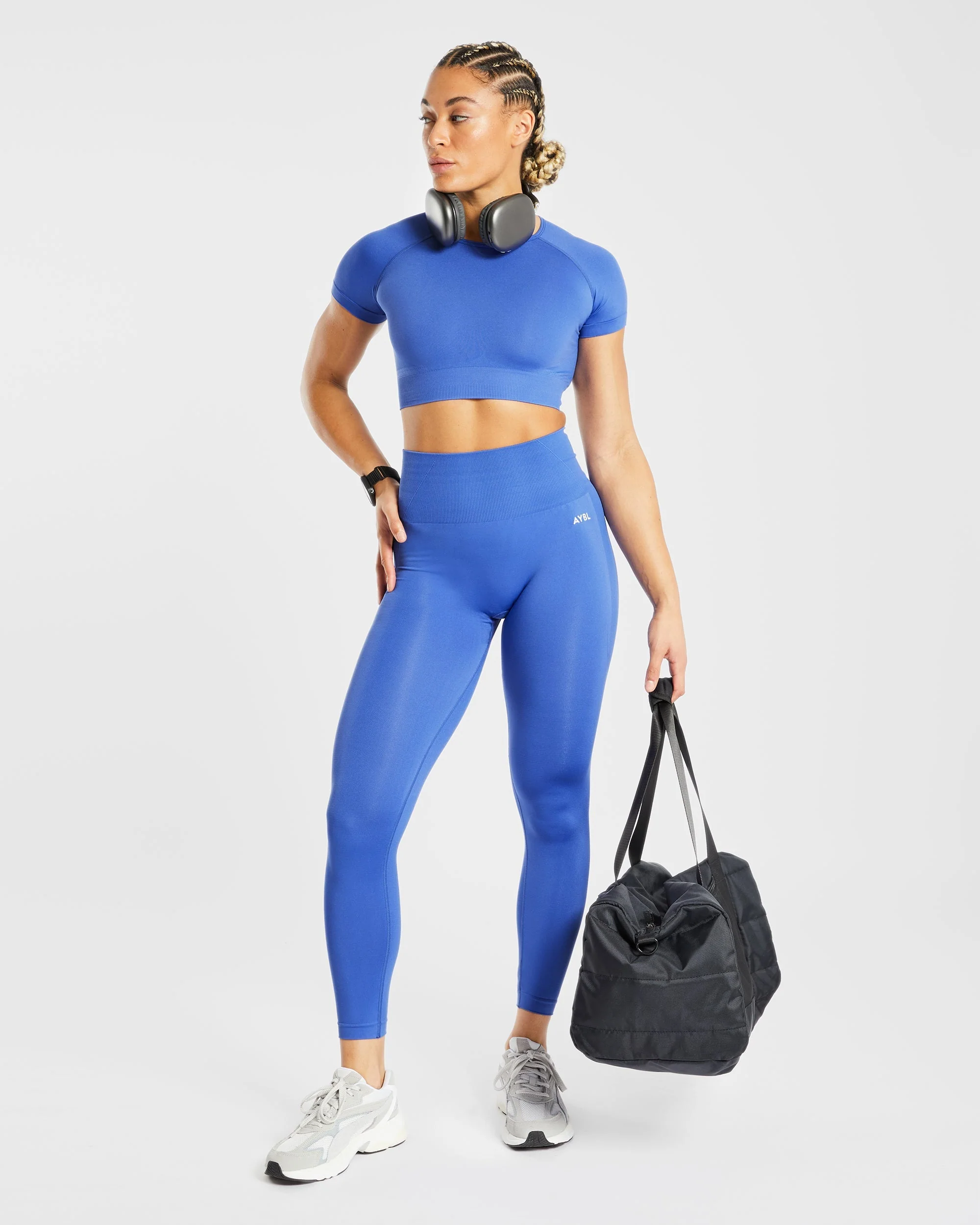Empower Seamless Crop Top - Cobalt - Image 8