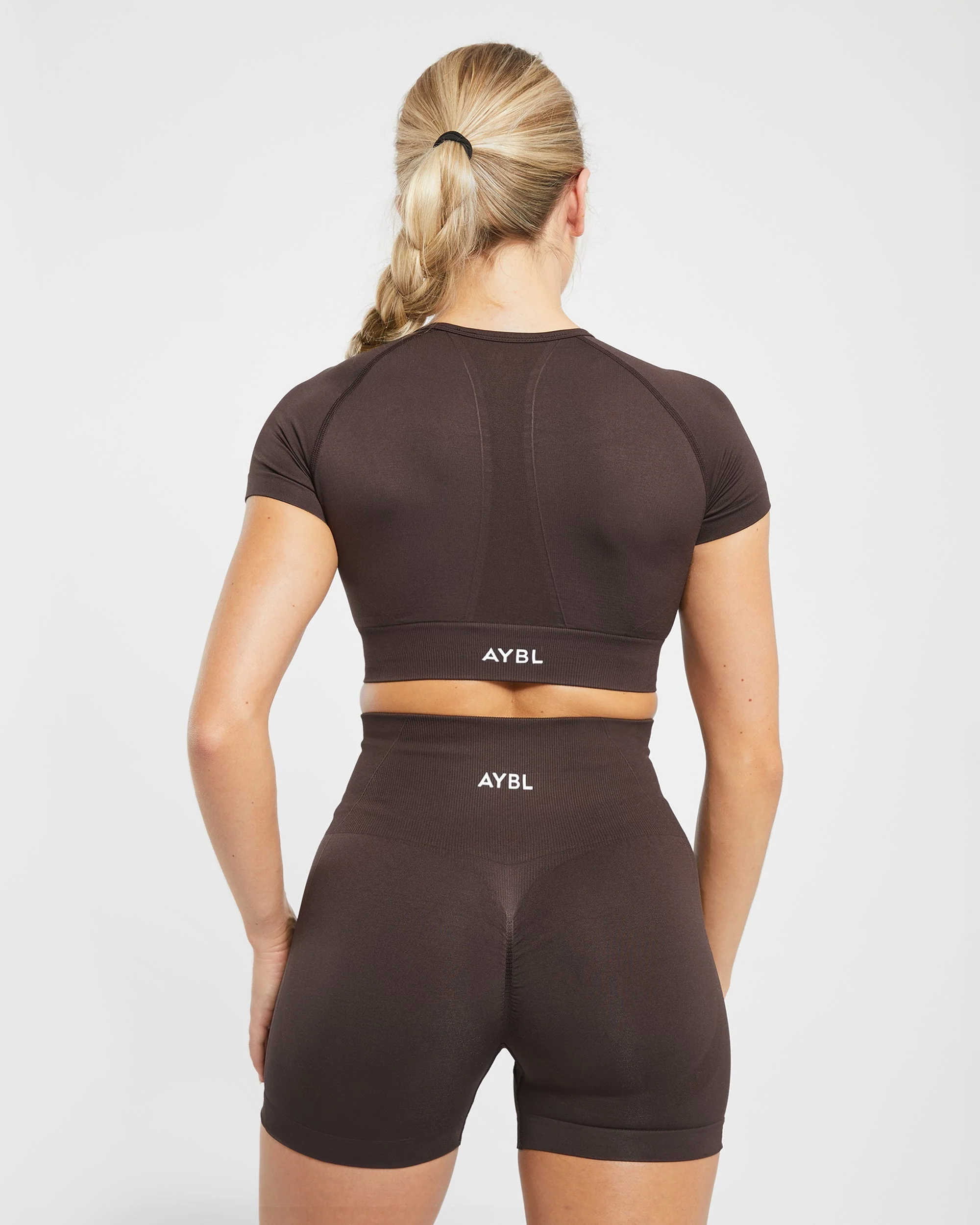 Empower Seamless Crop Top - Cocoa Brown - Image 2