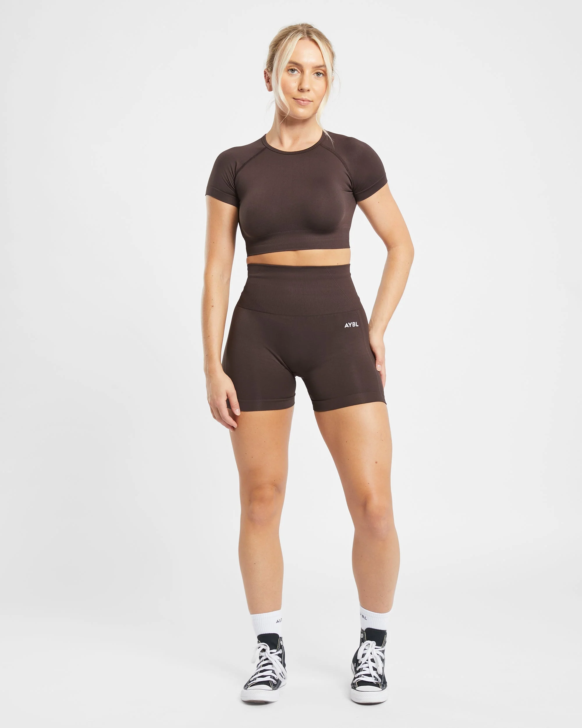 Empower Seamless Crop Top - Cocoa Brown - Image 3
