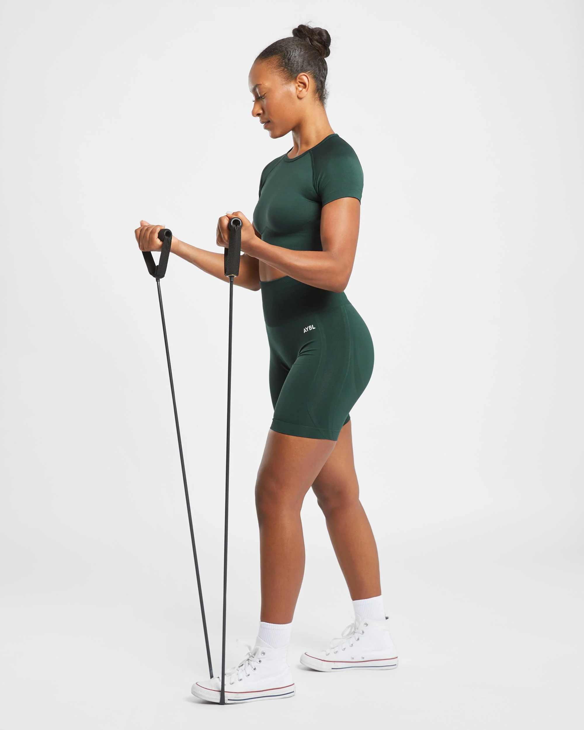 Empower Seamless Crop Top - Dark Green - Image 7